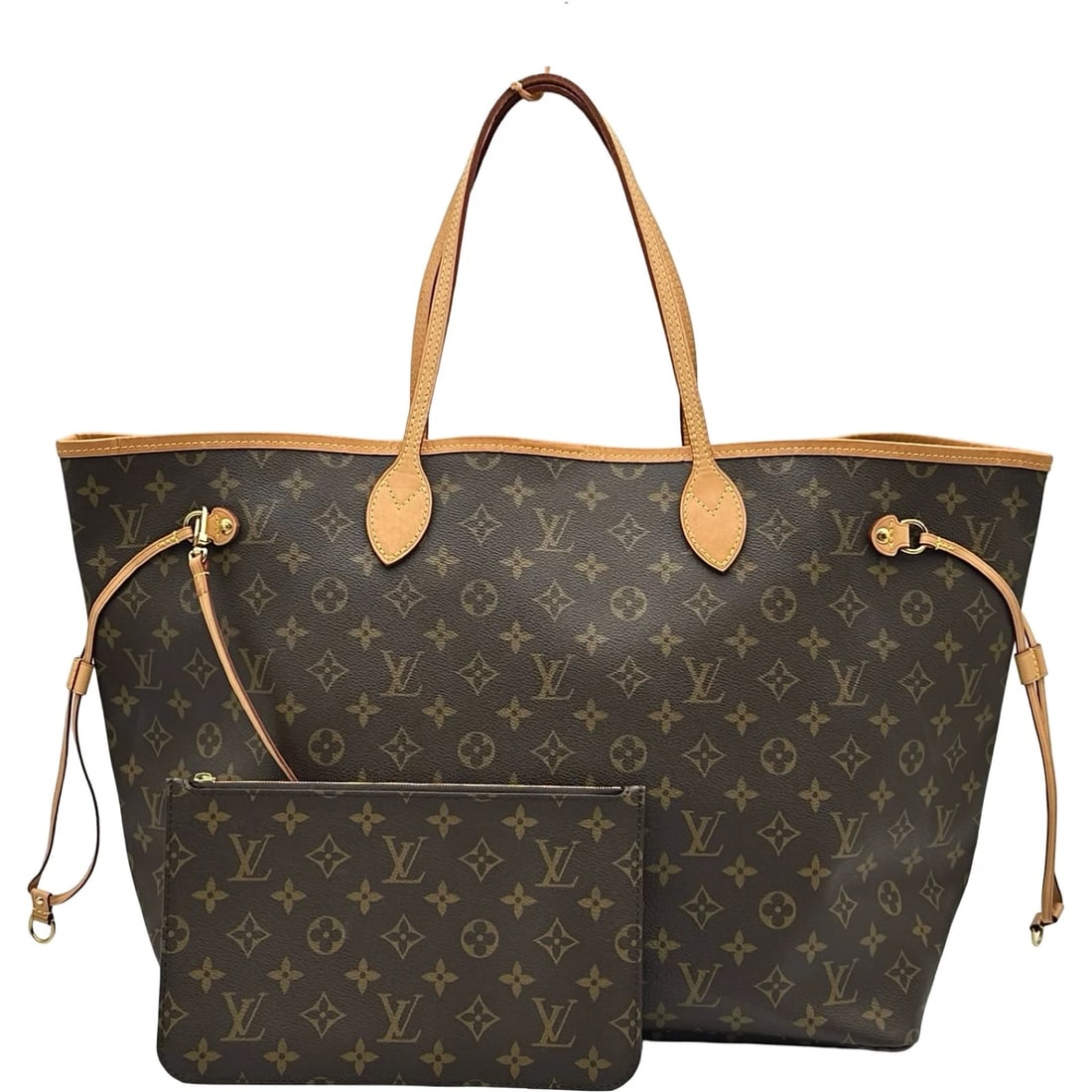LOUIS VUITTON NEVERFULL GM TOTE BAG: LOUIS VUITTON Neverfull GM Tote Bag Brand: LOUIS VUITTON Type/Style: Tote Bag Material: Monogram Color: Brown Size: W15.4 x H13.0x D7.5inch Accessories: None Accessories Notice: When purch
