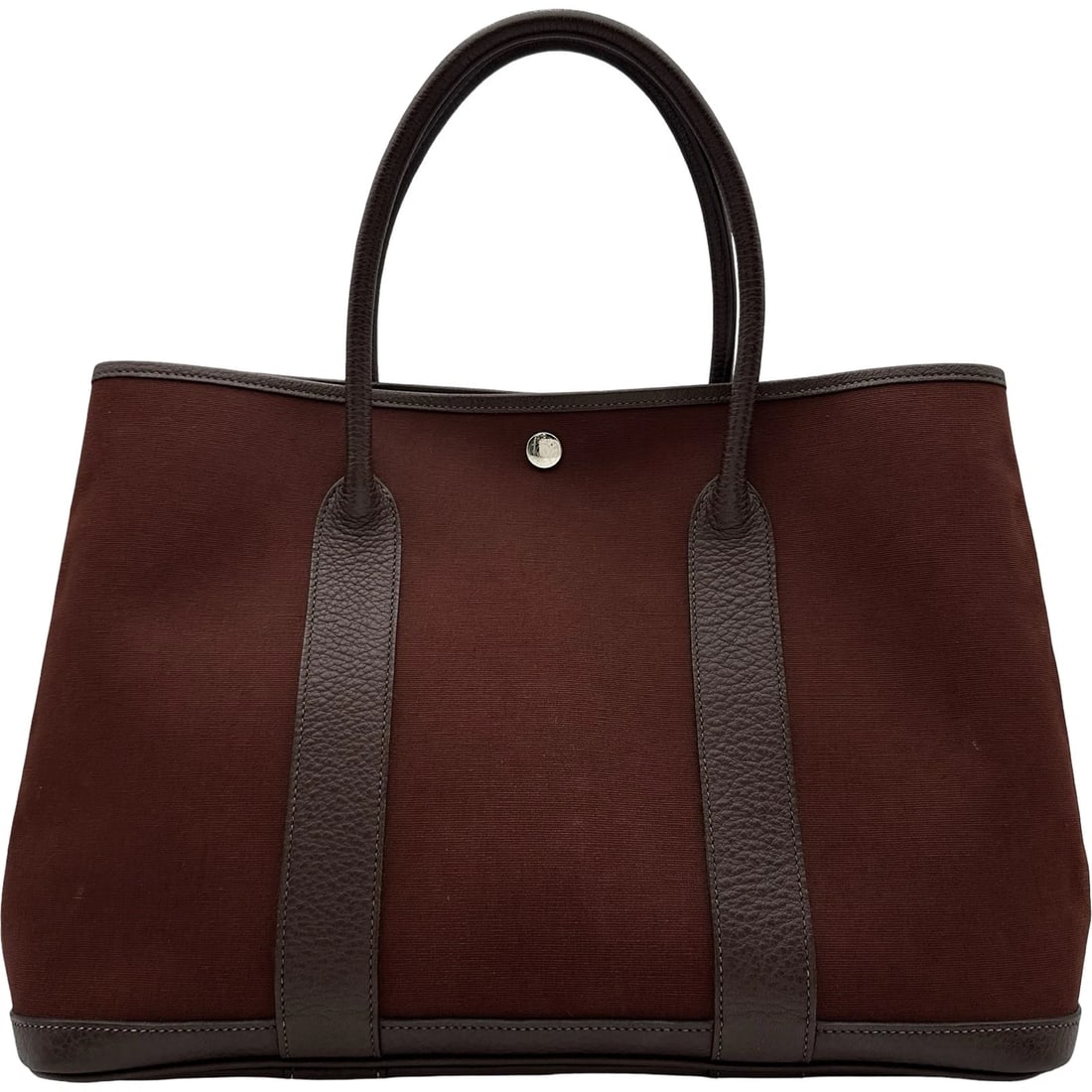 HERMES GARDEN PARTY PM TOTE BAG: HERMES Garden party PM Tote Bag Brand: HERMES Type/Style: Tote Bag Material: Towar Color: Brown SilverHardware Size: W15.0 x H10.0x D6.7inch Accessories: None Accessories Notice: When purc