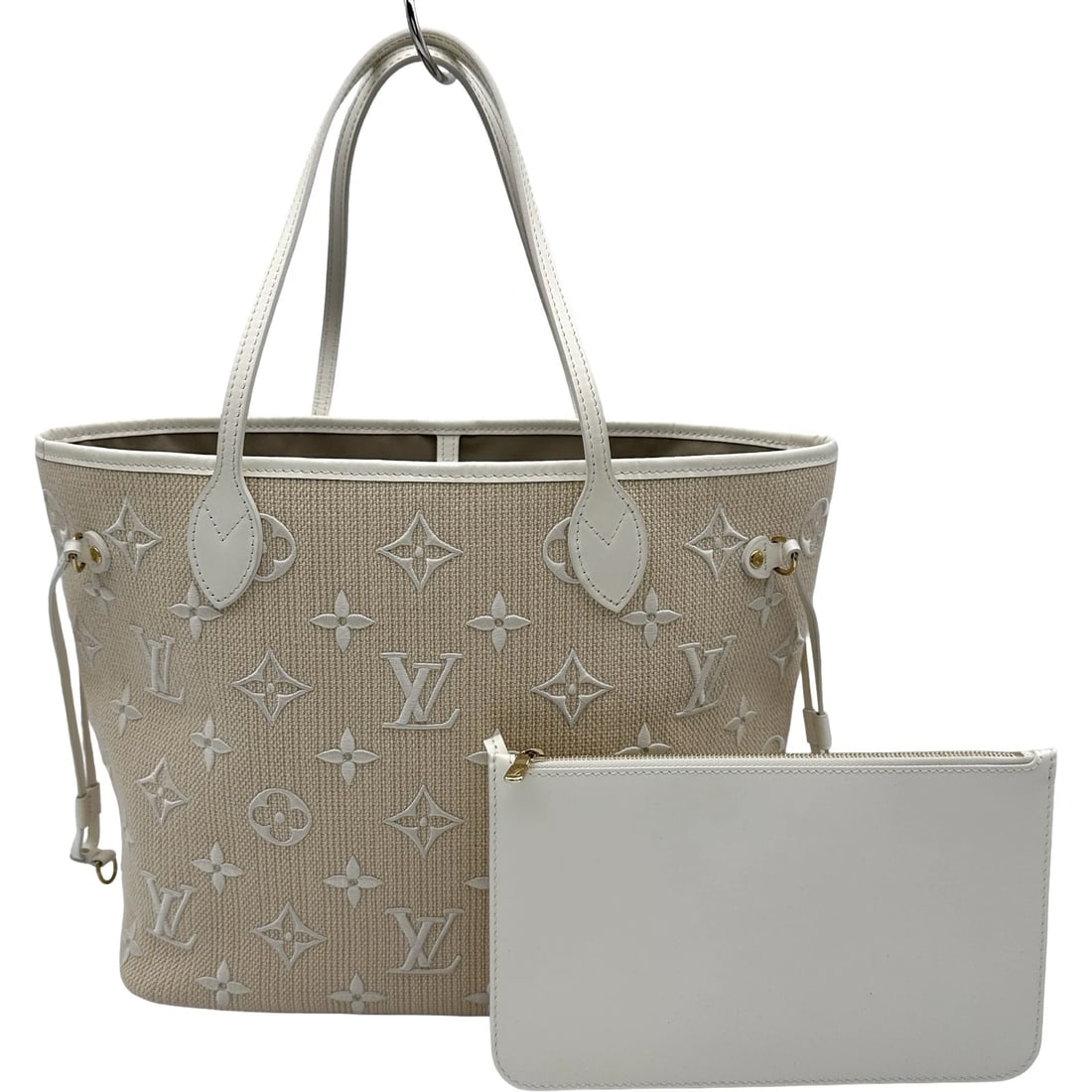 LOUIS VUITTON NEVERFULL MM TOTE BAG: LOUIS VUITTON Neverfull MM Tote Bag Brand: LOUIS VUITTON Type/Style: Tote Bag Material: Monogram by the Pool Color: Beige x white Size: W12.8 x H11.4x D6.3inch Accessories: None Accessorie