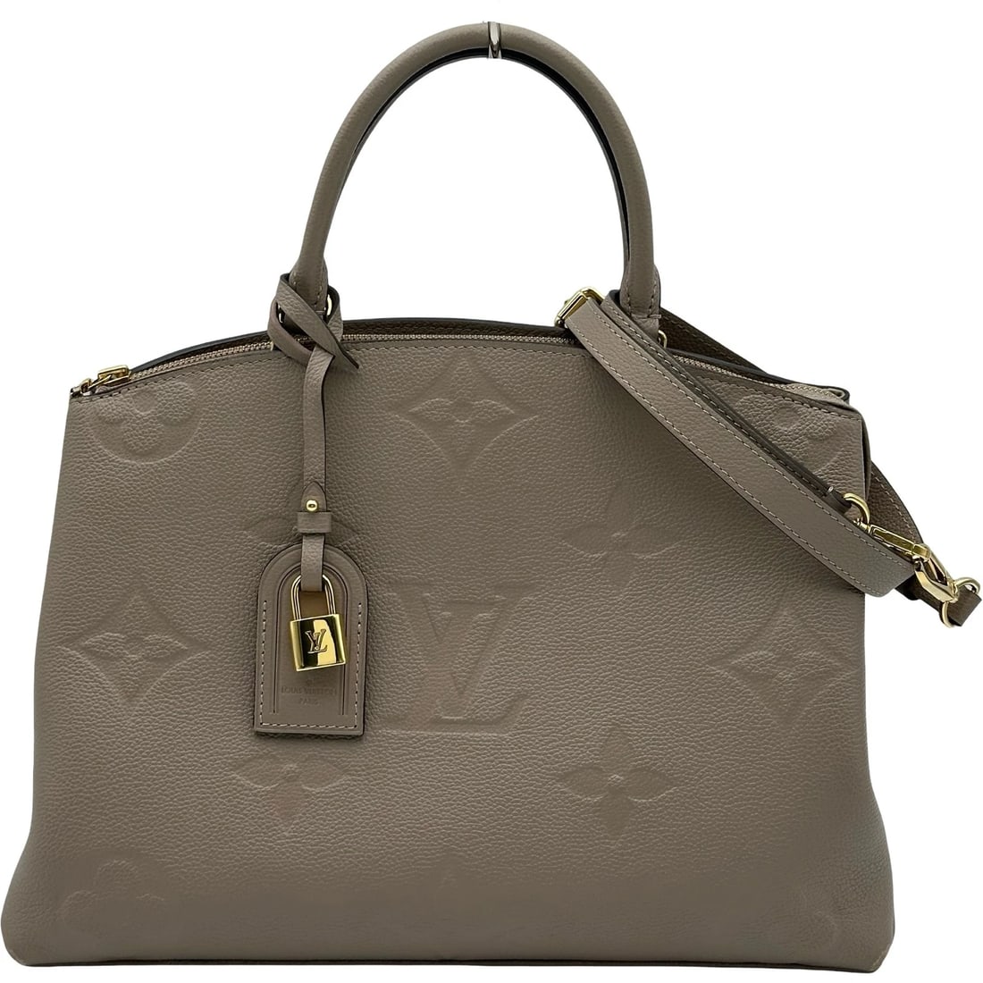LOUIS VUITTON GRAND PALAIS MM SHOULDER BAG: LOUIS VUITTON Grand Palais MM Shoulder Bag Brand: LOUIS VUITTON Type/Style: Shoulder Bag Material: Monogram ? An plant Color: beige Size: W13.4 x H9.8x D5.9inch Shoulder:37.2inch Accessories: None