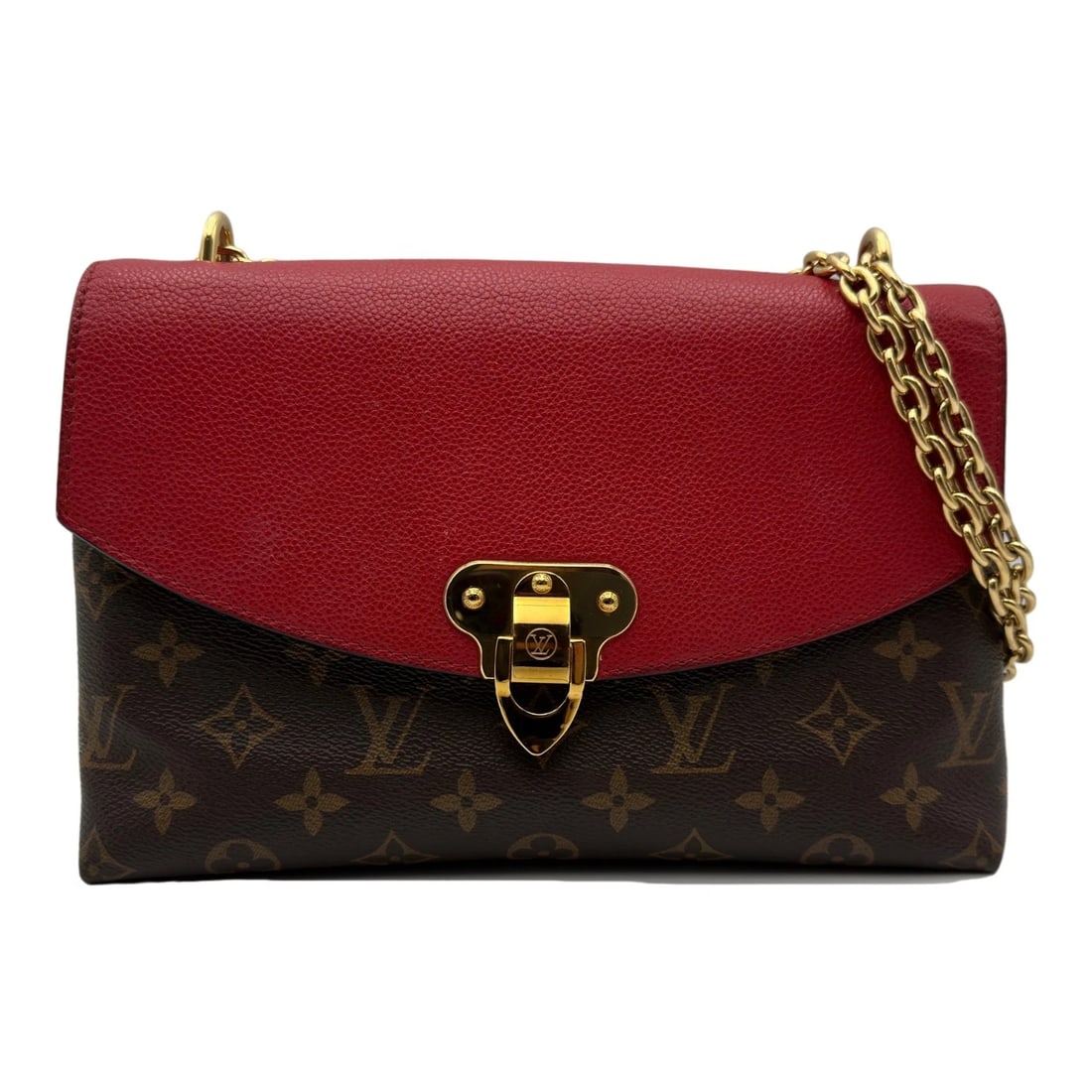 LOUIS VUITTON SUN PRASEED SHOULDER BAG: LOUIS VUITTON Sun Praseed Shoulder Bag Brand: LOUIS VUITTON Type/Style: Shoulder Bag Material: monogram/leather Color: Red Size: W9.8 x H6.3x D2.8inch Accessories: None Accessories Notice:
