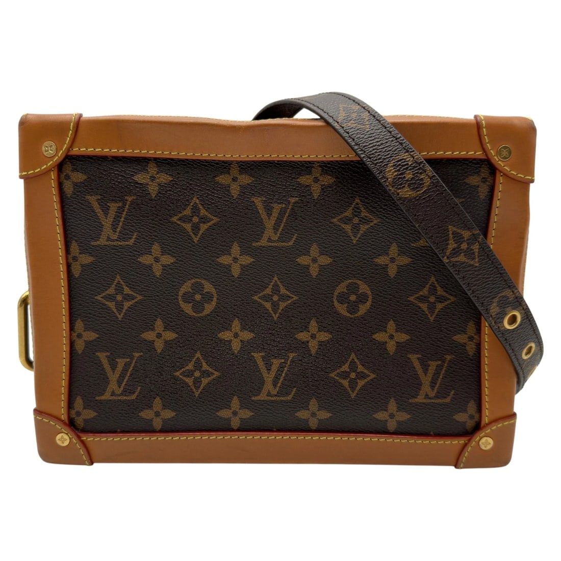 LOUIS VUITTON SOFT TRUNK SHOULDER BAG: LOUIS VUITTON Soft Trunk Shoulder Bag Brand: LOUIS VUITTON Type/Style: Shoulder Bag Material: monogram/leather Color: Brown Size: W9.6 x H6.7x D3.7inch Shoulder:40.9inch Accessories: None