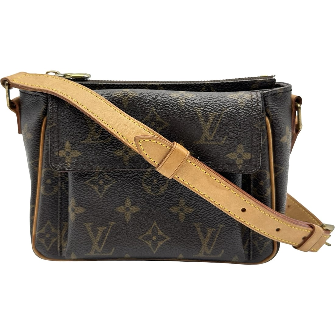 LOUIS VUITTON VIVASITE PM SHOULDER BAG: LOUIS VUITTON Vivasite PM Shoulder Bag Brand: LOUIS VUITTON Type/Style: Shoulder Bag Material: Monogram canvas Color: Brown Size: W7.1 x H5.1x D3.5inch Shoulder:41.7inch Accessories: None Accessories