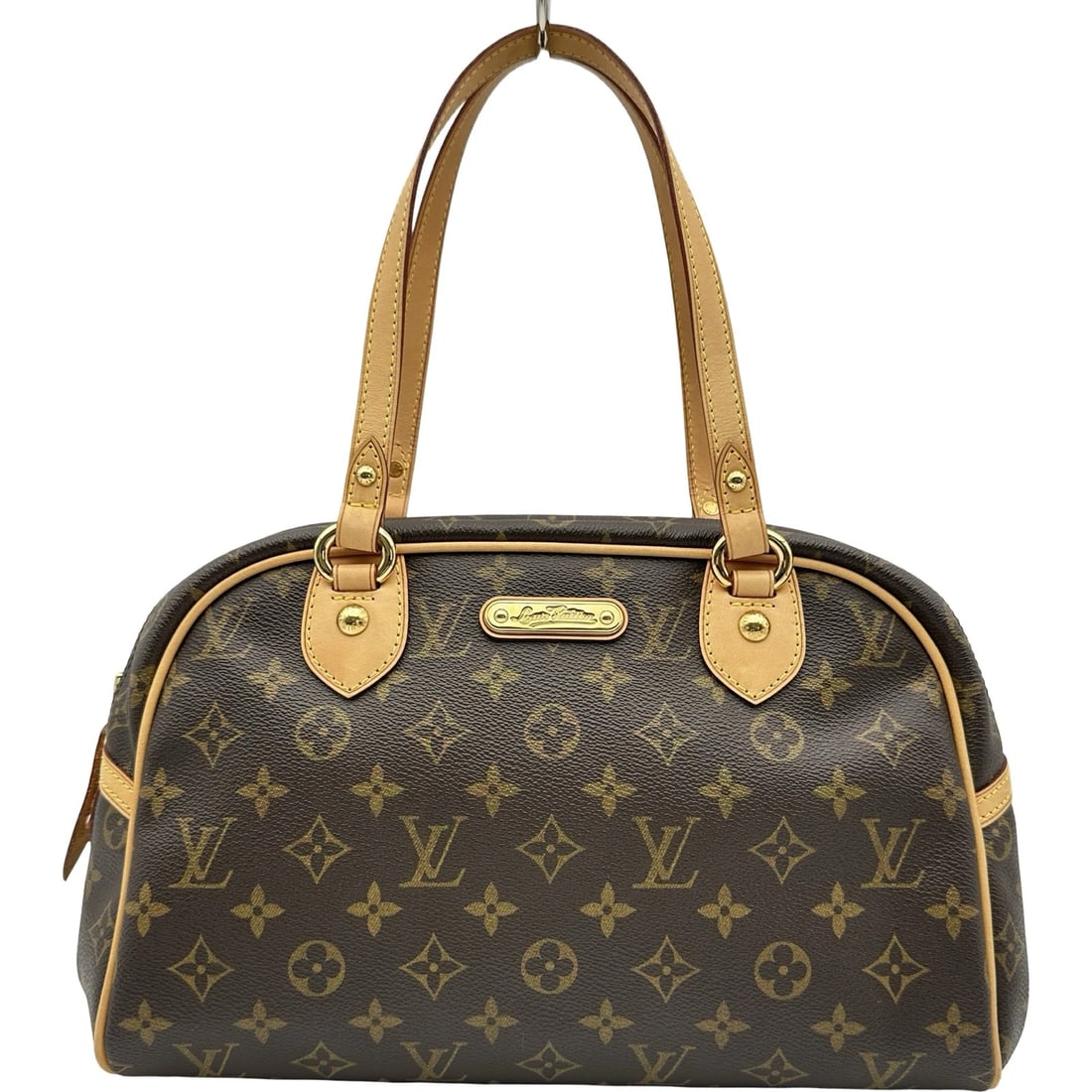 LOUIS VUITTON MONTORGUEIL PM HANDBAG: LOUIS VUITTON Montorgueil PM Handbag Brand: LOUIS VUITTON Type/Style: Handbag Material: Monogram canvas Color: Brown Size: W12.6 x H8.7x D6.3inch Accessories: None Accessories Notice: When