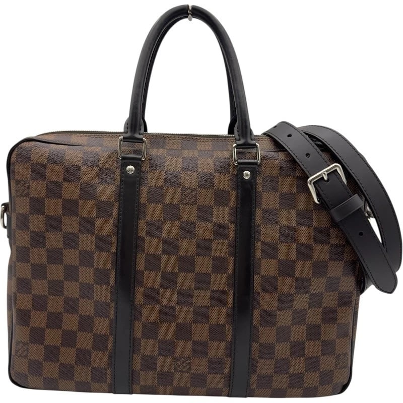 LOUIS VUITTON PORTO DOCUMAN VOYAGE PM HANDBAG: LOUIS VUITTON Porto Documan Voyage PM Handbag Brand: LOUIS VUITTON Type/Style: Handbag Material: Damier Graphite Color: Brown Size: W14.2 x H10.6x D2.4inch Shoulder:42.9inch Accessories: None