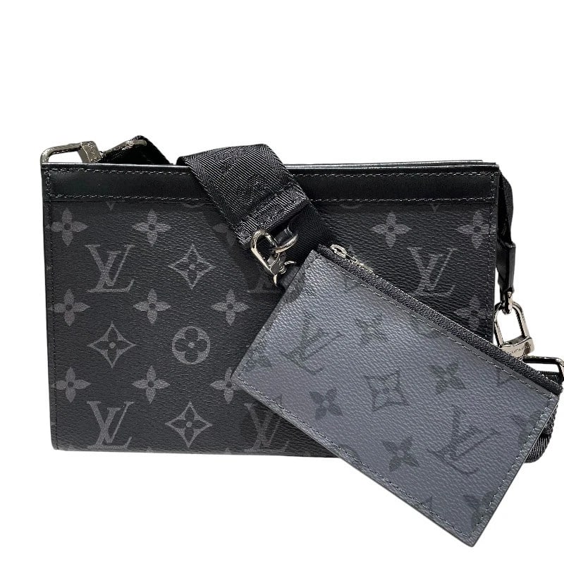 LOUIS VUITTON GASTON WEARABLE WALLET SHOULDER BAG: LOUIS VUITTON gaston wearable wallet Shoulder Bag Brand: LOUIS VUITTON Type/Style: Shoulder Bag Material: Monogram Eclipse Color: black Size: W8.7 x H5.5x D2.0inch Shoulder:48.8inch Accessories: N