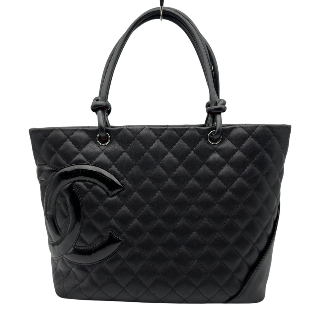 CHANEL CAMBON LINE TOTE LARGE TOTE BAG: CHANEL Cambon Line Tote Large Tote Bag Brand: CHANEL Type/Style: Tote Bag Material: leather Color: black Size: W11.6 x H9.3x D5.7inch Accessories: None Accessories Notice: When purchasing pre-owned