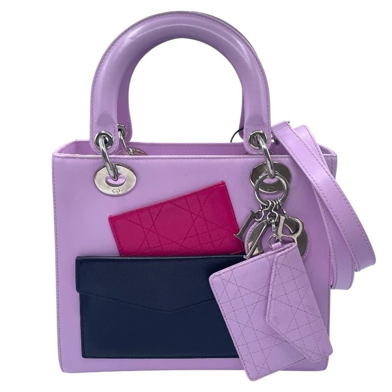 CHRISTIAN DIOR LADY DIOR MEDIUM SHOULDER BAG: Christian Dior Lady Dior Medium Shoulder Bag Brand: Christian Dior Type/Style: Shoulder Bag Material: leather Color: Pink SilverHardware Size: W9.3 x H7.9x D4.7inch Shoulder:35.6inch Accessories: