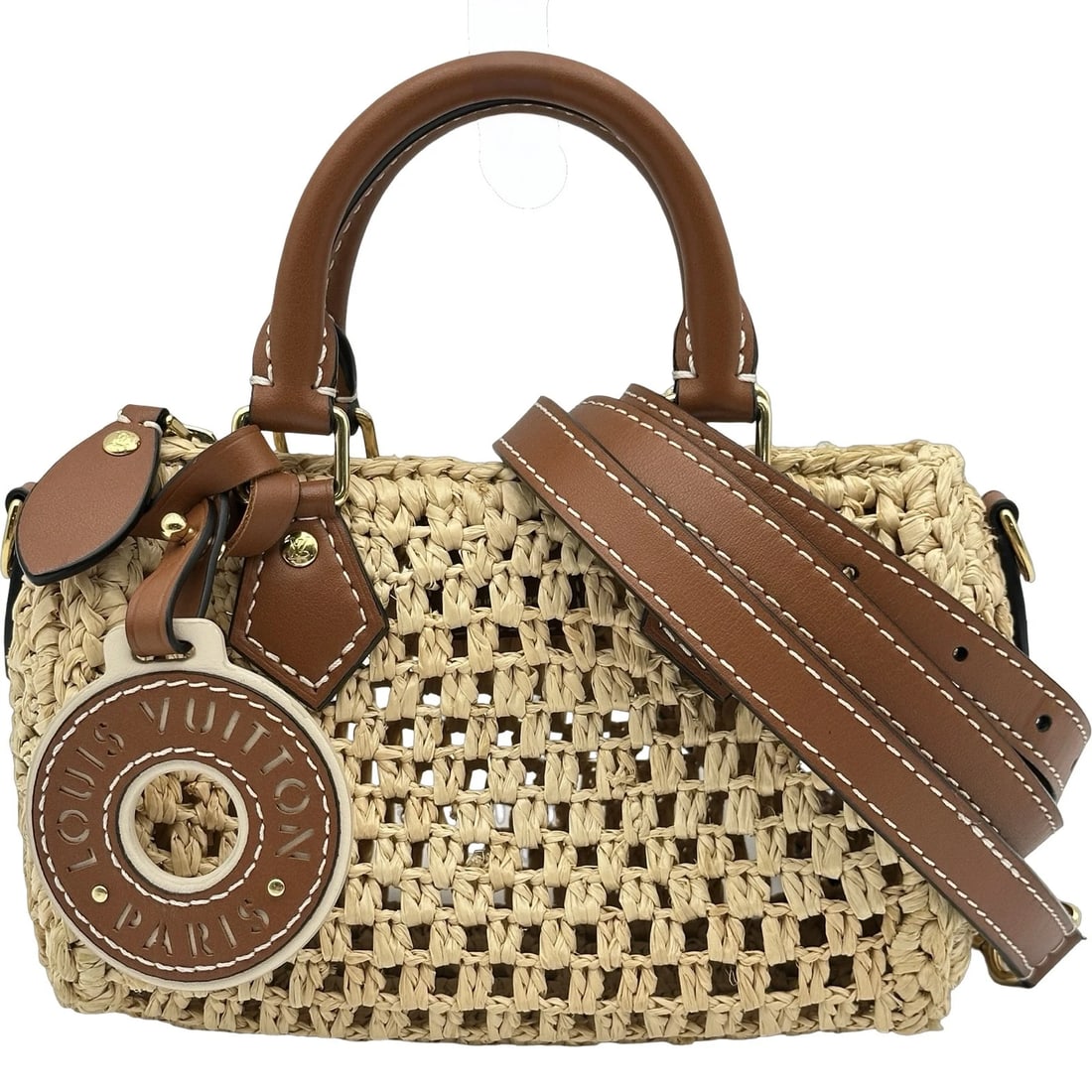LOUIS VUITTON NANO SPEEDY HANDBAG: LOUIS VUITTON Nano speedy Handbag Brand: LOUIS VUITTON Type/Style: Handbag Material: LV by the Pool Raffia Color: Brown Size: W6.1 x H4.3x D3.1inch Shoulder:35.4inch Accessories: None Accessories