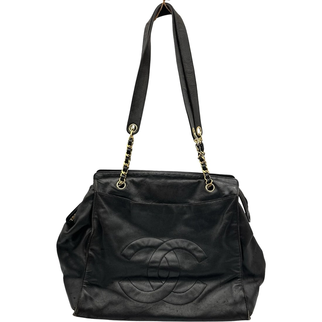 CHANEL COCO MARKCHAIN TOTE BAG: CHANEL COCO MarkChain Tote Bag Brand: CHANEL Type/Style: Tote Bag Material: lambskin Color: Gold Hardware Size: W14.2 x H12.6x D7.1inch Accessories: None Accessories Notice: When purchasin