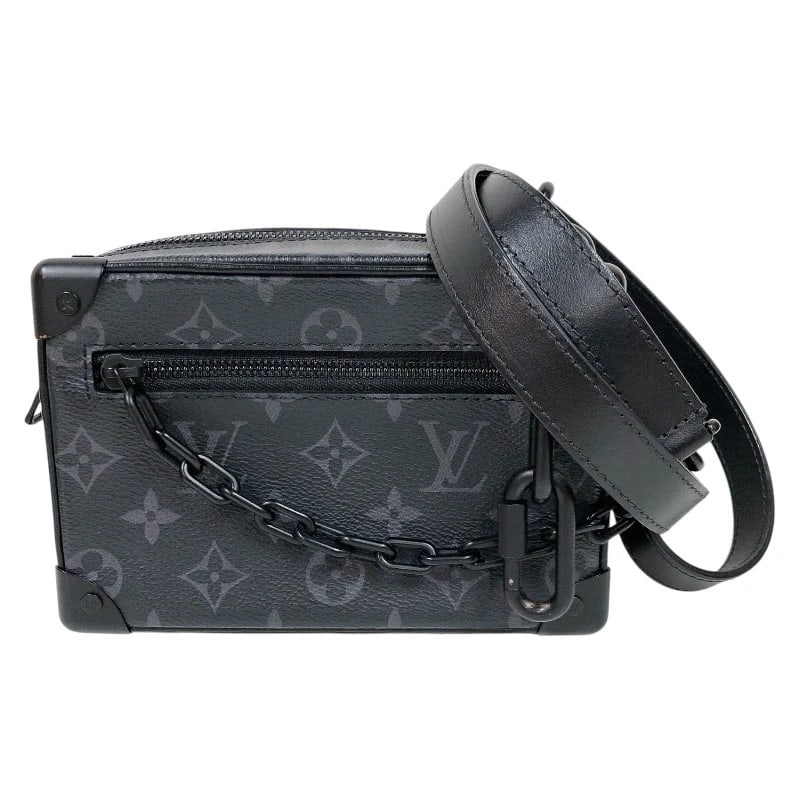 LOUIS VUITTON MINI SOFT TRUNK SHOULDER BAG: LOUIS VUITTON Mini soft trunk Shoulder Bag Brand: LOUIS VUITTON Type/Style: Shoulder Bag Material: Monogram Eclipse Color: black Size: W7.1 x H4.7x D3.0inch Shoulder:48.4inch Accessories: None