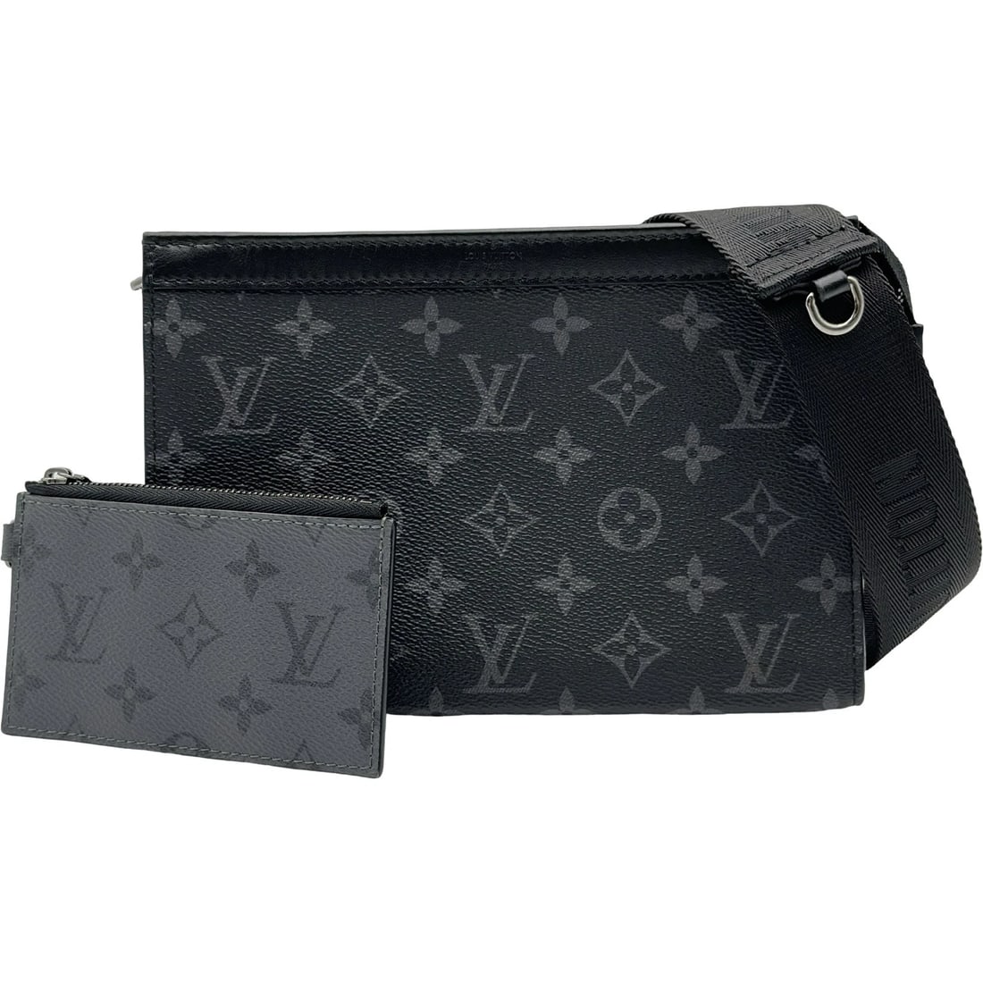 LOUIS VUITTON GASTON WEARABLE WALLET SHOULDER BAG: LOUIS VUITTON gaston wearable wallet Shoulder Bag Brand: LOUIS VUITTON Type/Style: Shoulder Bag Material: Monogram Eclipse canvas Color: Black SilverHardware Size: W8.7 x H5.9x D1.8inch Shoulder:32.7i