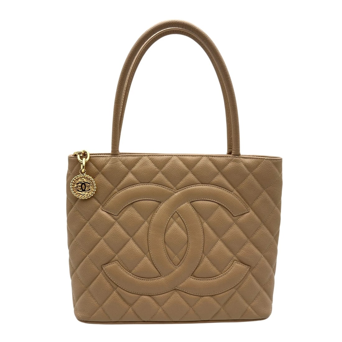 CHANEL STANDARD TOTE BAG: CHANEL Standard Tote Bag Brand: CHANEL Type/Style: Tote Bag Material: Caviar skin Color: Beige Gold Hardware Size: W11.4 x H9.8x D5.5inch Accessories: None Accessories Notice: When purchas
