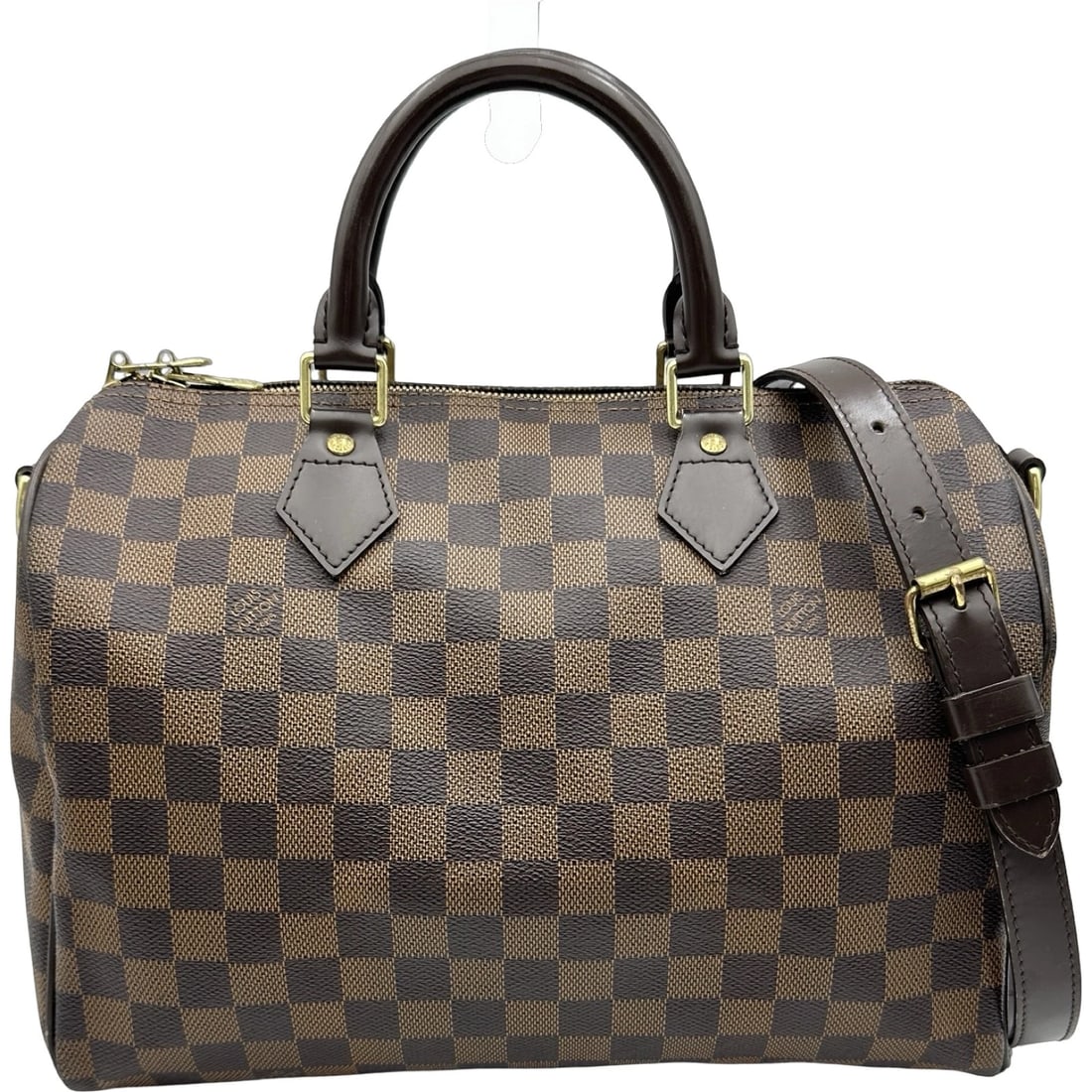 LOUIS VUITTON SPEEDY BANDOLIER HANDBAG: LOUIS VUITTON Speedy Bandolier Handbag Brand: LOUIS VUITTON Type/Style: Handbag Material: Damier Canvas Color: Brown Size: W11.8 x H8.7x D7.1inch Shoulder:41.3inch Accessories: None Access