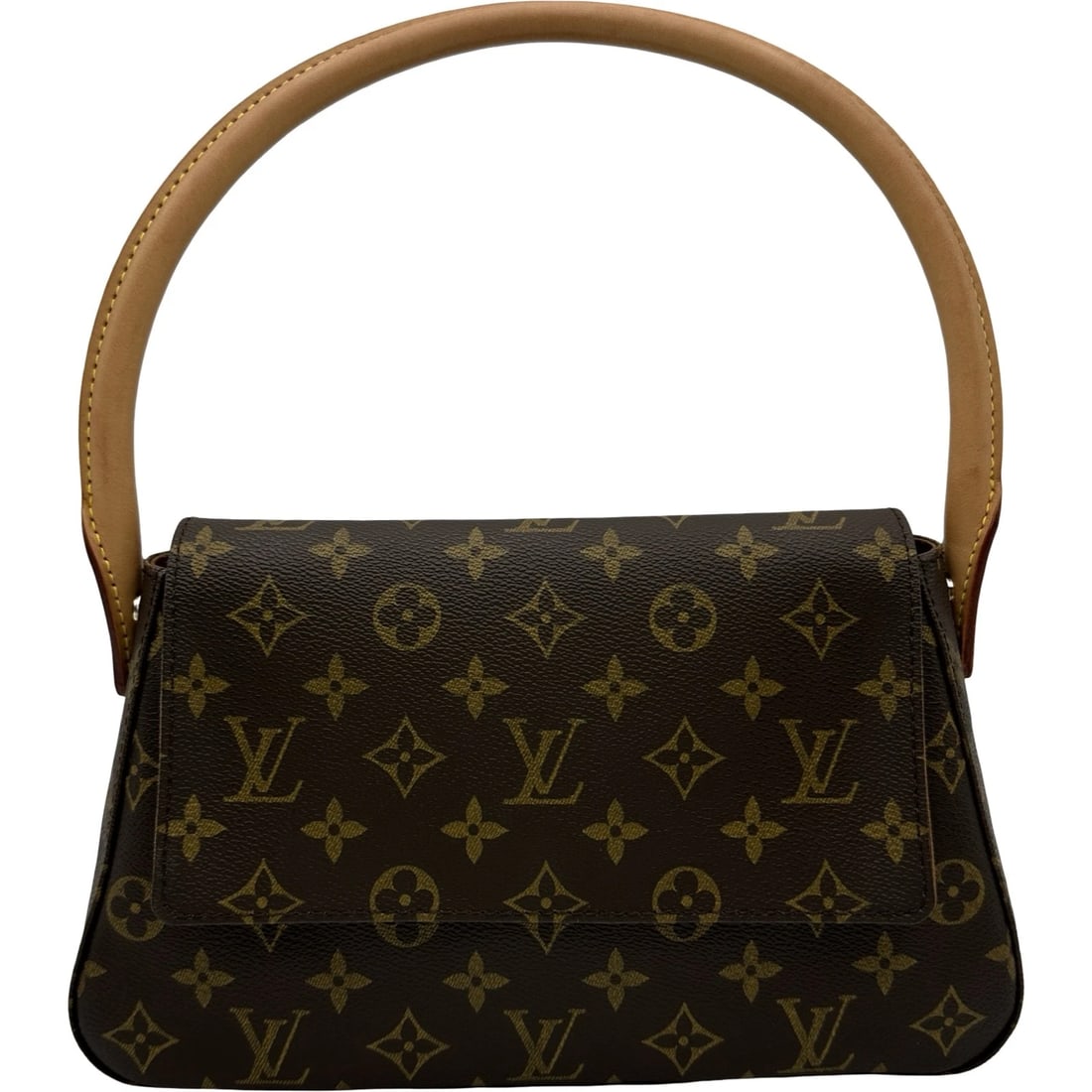 LOUIS VUITTON LOOPING MINI HANDBAG: LOUIS VUITTON Looping Mini Handbag Brand: LOUIS VUITTON Type/Style: Handbag Material: Monogram canvas Color: Brown Size: W11.0 x H6.5x D3.5inch Accessories: None Accessories Notice: When purchasing