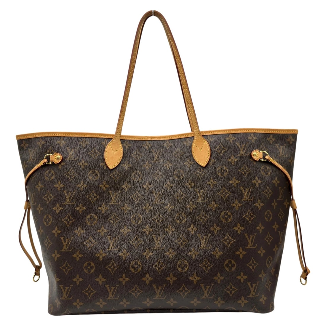 LOUIS VUITTON NEVERFULL GM TOTE BAG: LOUIS VUITTON Neverfull GM Tote Bag Brand: LOUIS VUITTON Type/Style: Tote Bag Material: monogram/leather Color: Pimon Size: W15.4 x H12.2x D7.7inch Accessories: None Accessories Notice: Wh