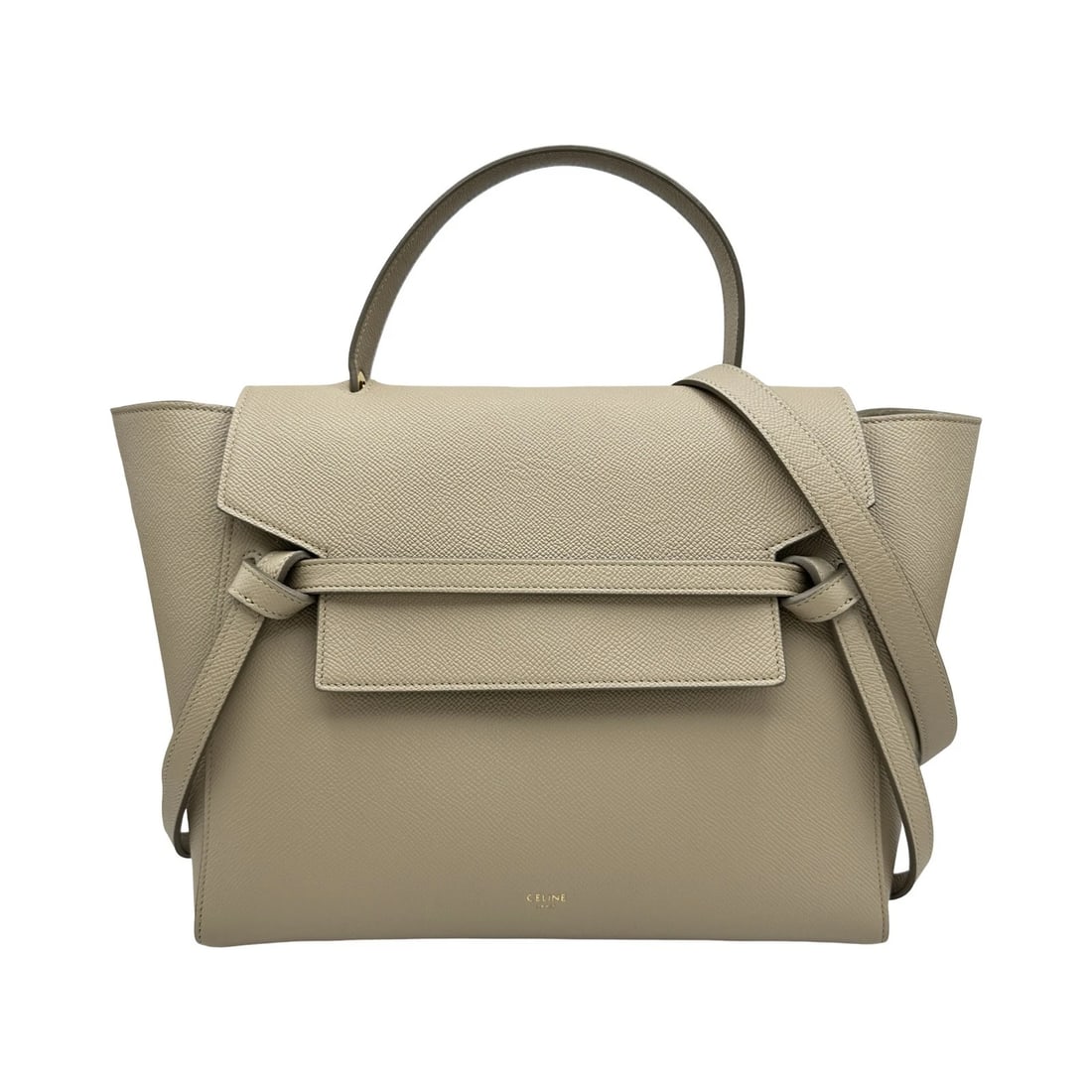 CELINE BELT BAG MINI SHOULDER BAG: CELINE Belt bag mini Shoulder Bag Brand: CELINE Type/Style: Shoulder Bag Material: Grain leather Color: beige Size: W11.0 x H9.4x D6.3inch Shoulder:30.3inch Accessories: None Accessories N
