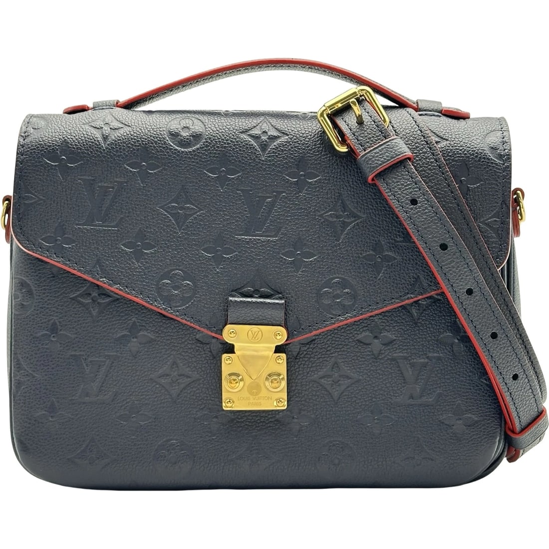 LOUIS VUITTON POCHETTE METIS MM SHOULDER BAG: LOUIS VUITTON Pochette Metis MM Shoulder Bag Brand: LOUIS VUITTON Type/Style: Shoulder Bag Material: Monogram ? An plant Color: Navy Size: W9.6 x H7.7x D1.6inch Shoulder:43.1inch Accessories: None