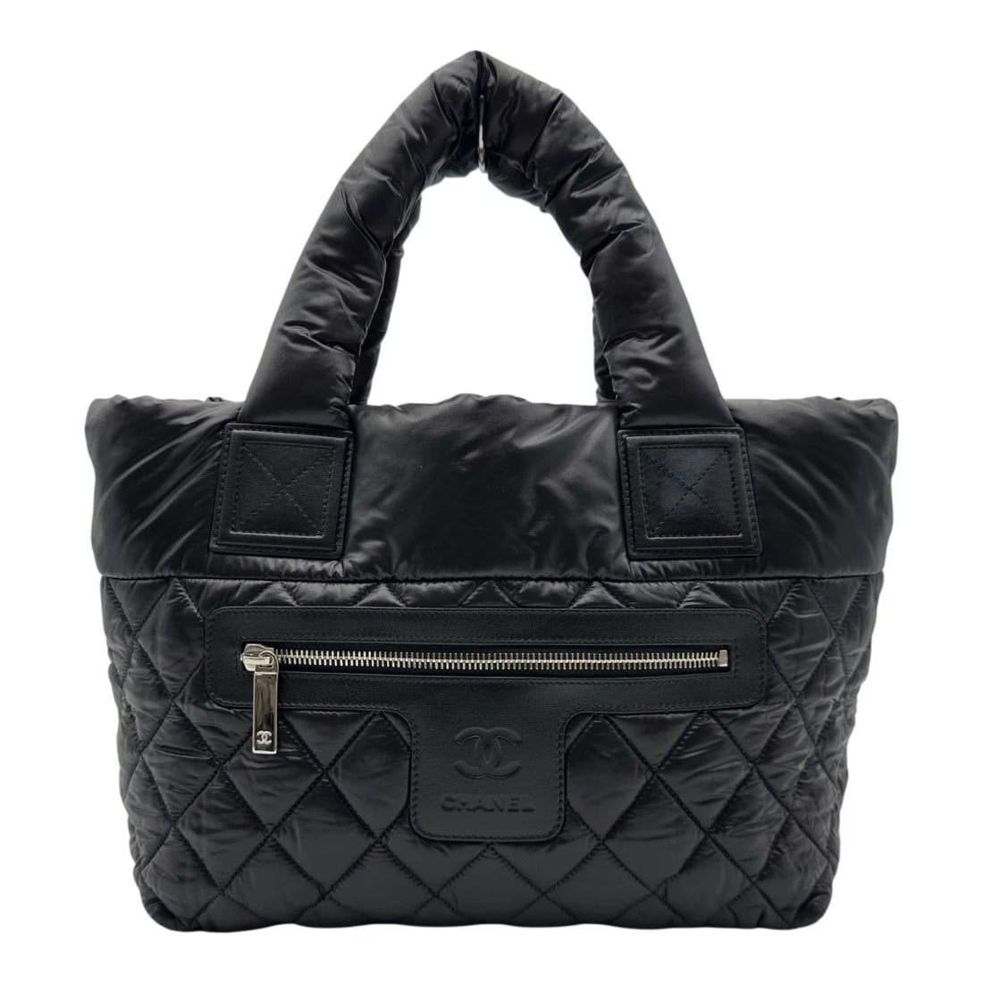 CHANEL COCO COCO TOTE PM TOTE BAG: CHANEL Coco Coco Tote PM Tote Bag Brand: CHANEL Type/Style: Tote Bag Material: Nylon Color: black Size: W11.0 x H9.1x D6.1inch Accessories: None Accessories Notice: When purchasing pre-owned goods,