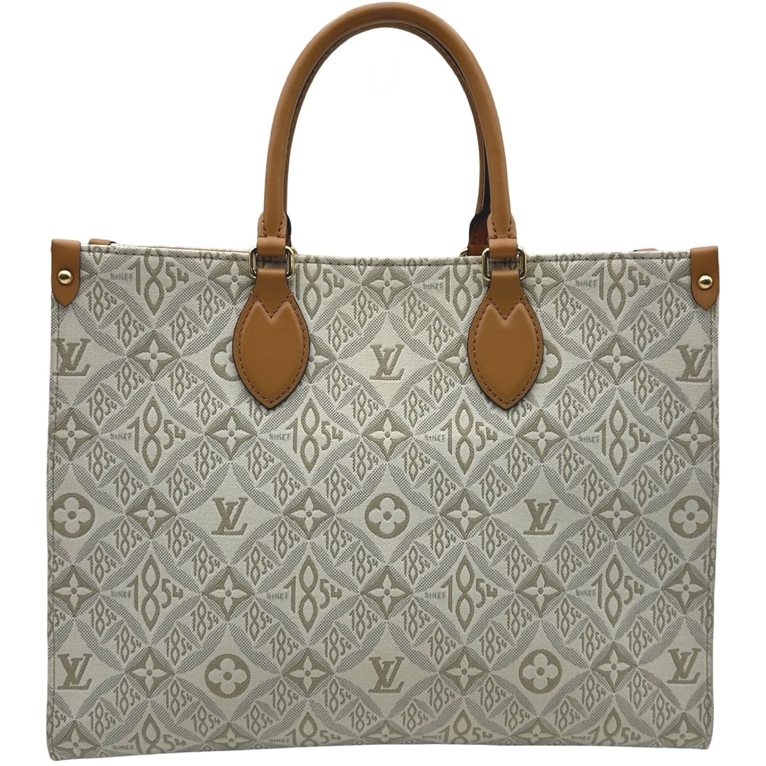 LOUIS VUITTON ON THE GO MM HANDBAG: LOUIS VUITTON On the Go MM Handbag Brand: LOUIS VUITTON Type/Style: Handbag Material: Monogram Jaguar Color: caramel Size: W13.8 x H10.2x D5.5inch Accessories: None Accessories Notice: When