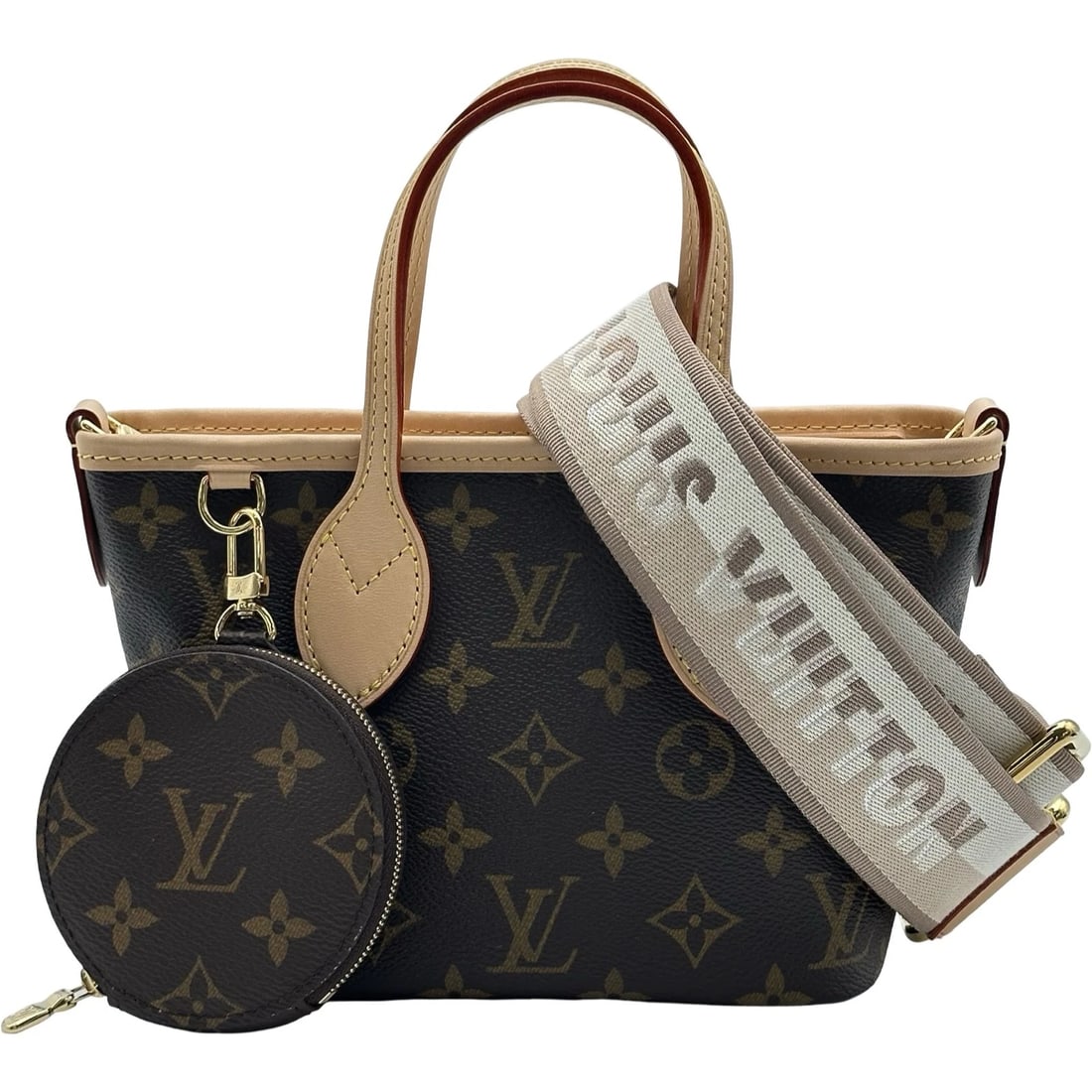 LOUIS VUITTON NEVERFULL BB SHOULDER BAG: LOUIS VUITTON Neverfull BB Shoulder Bag Brand: LOUIS VUITTON Type/Style: Shoulder Bag Material: Monogram canvas Color: Brown Size: W9.1 x H5.7x D3.0inch Shoulder:34.8inch Accessories: None