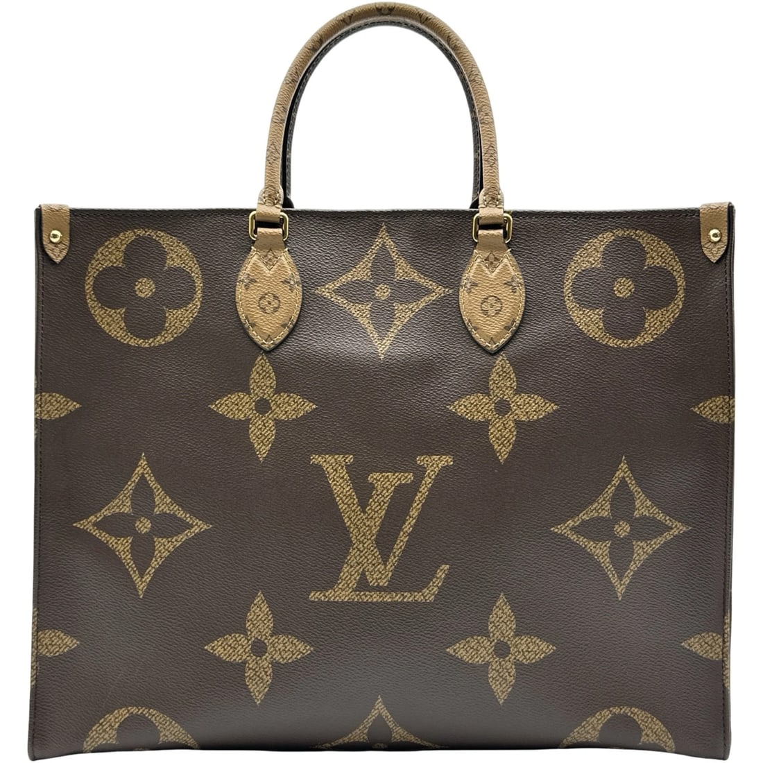 LOUIS VUITTON ON-THE-GO GM TOTE BAG: LOUIS VUITTON On-the-go GM Tote Bag Brand: LOUIS VUITTON Type/Style: Tote Bag Material: Monogram Giant Reverse Color: Brown Size: W16.1 x H12.6x D6.7inch Shoulder:26.0inch Accessories: None