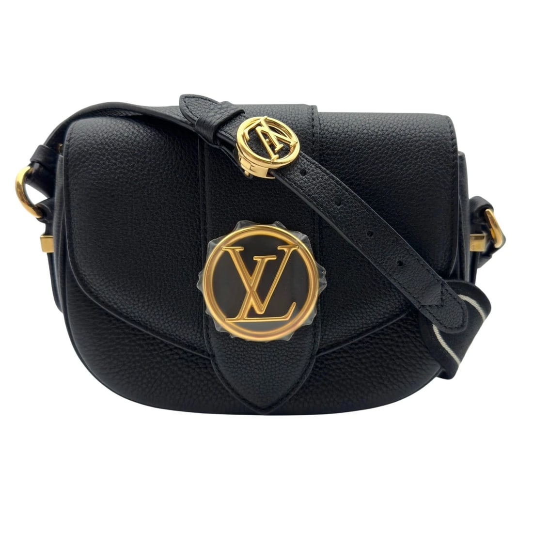 LOUIS VUITTON PONT NEUF SOFT PM SHOULDER BAG: LOUIS VUITTON Pont Neuf Soft PM Shoulder Bag Brand: LOUIS VUITTON Type/Style: Shoulder Bag Material: Taurillon Clemence Leather Color: black Size: W8.3 x H5.9x D2.6inch Accessories: None Accessories
