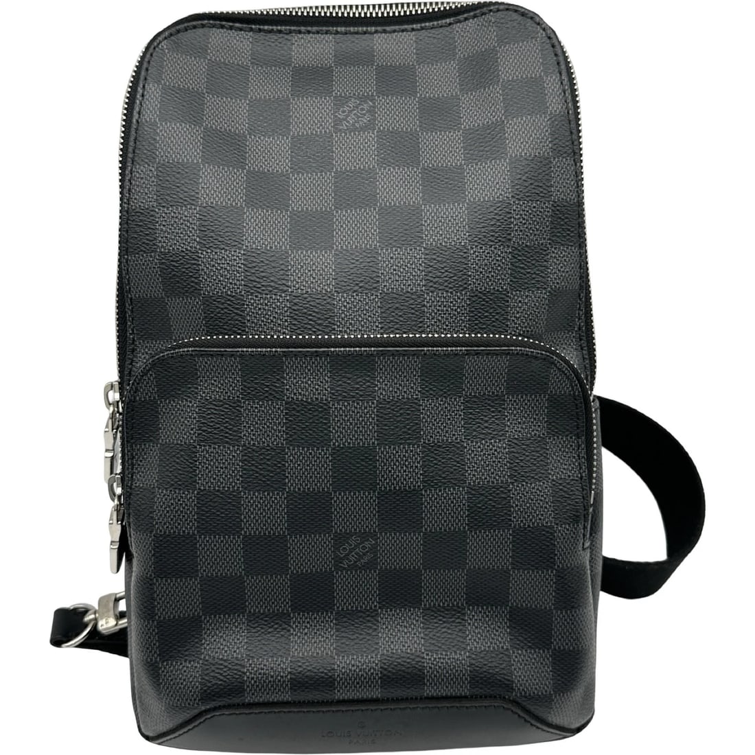 LOUIS VUITTON AVENUE SLING SHOULDER BAG: LOUIS VUITTON Avenue Sling Shoulder Bag Brand: LOUIS VUITTON Type/Style: Shoulder Bag Material: Graphite Color: black Size: W7.5 x H12.0x D2.0inch Shoulder:38.2inch Accessories: None Accessories
