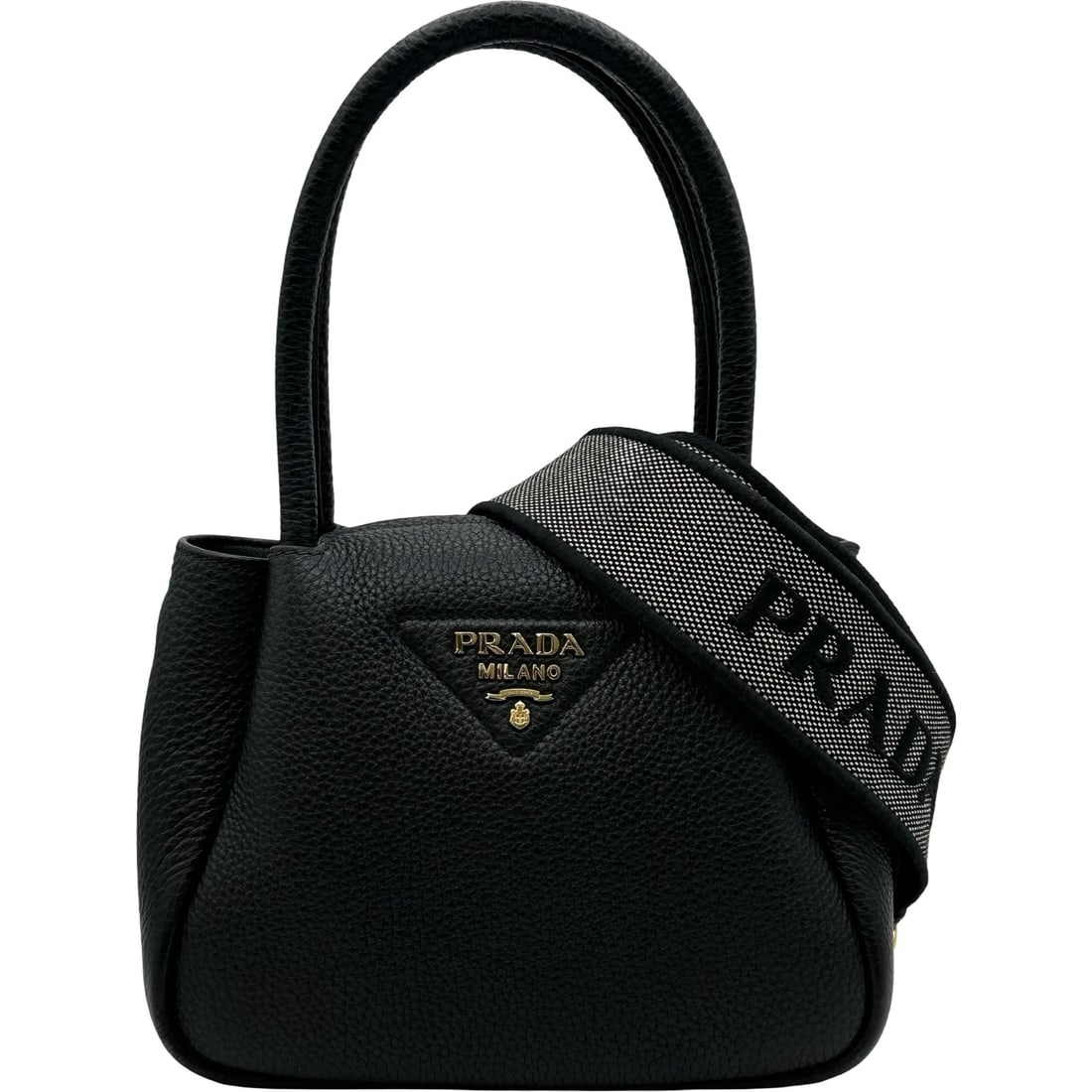 PRADA 2WAY SHOULDER BAG: PRADA 2WAY Shoulder Bag Brand: PRADA Type/Style: Shoulder Bag Material: leather Color: black Size: W7.9 x H6.7x D3.7inch Shoulder:30.7inch Accessories: None Accessories Notice: When purcha