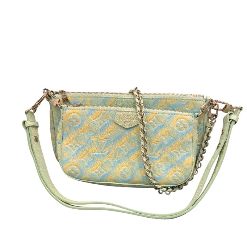 LOUIS VUITTON MULTI POCHETTE ACCESSOIRES SHOULDER BAG: LOUIS VUITTON Multi Pochette Accessoires Shoulder Bag Brand: LOUIS VUITTON Type/Style: Shoulder Bag Material: Monogram ? An plant Color: blue Size: W9.8 x H5.5x D2.0inch Shoulder:39.0inch Accessor