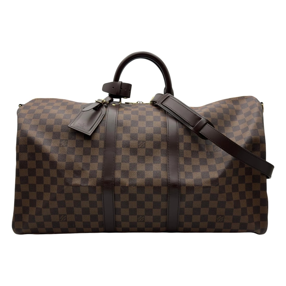 LOUIS VUITTON KIEPOL BANDRIERE BOSTON BAG: LOUIS VUITTON Kiepol Bandriere Boston bag Brand: LOUIS VUITTON Type/Style: Boston bag Material: Damier/Leather Color: Brown Size: W21.7 x H11.4x D9.8inch Shoulder:38.2inch Accessories: None