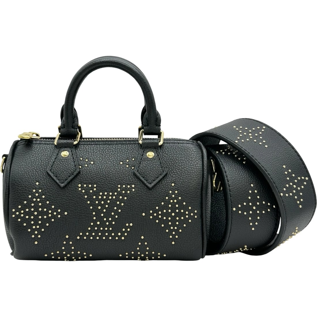 LOUIS VUITTON NANO SPEEDY SHOULDER BAG: LOUIS VUITTON Nano speedy Shoulder Bag Brand: LOUIS VUITTON Type/Style: Shoulder Bag Material: Monogram Empreinte Studs Color: black Size: W6.3 x H3.9x D3.0inch Shoulder:16.9inch Accessories: None