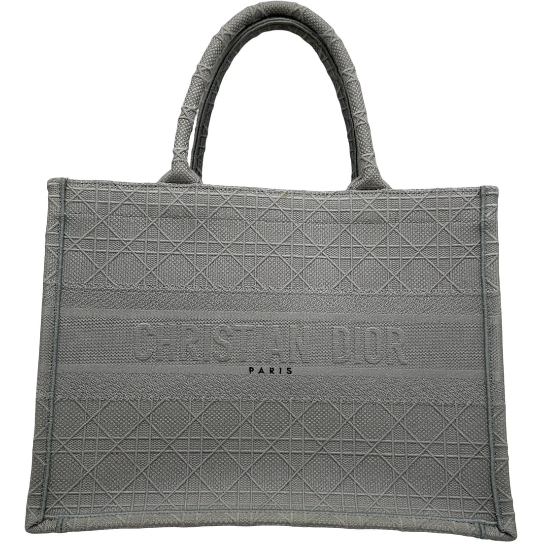CHRISTIAN DIOR BOOK TOTE MEDIUM BAG: Christian Dior Book Tote Medium Bag Brand: Christian Dior Type/Style: Tote Bag Material: canvas Color: gray Size: W14.2 x H10.6x D6.7inch Accessories: None Accessories Notice: When purchas