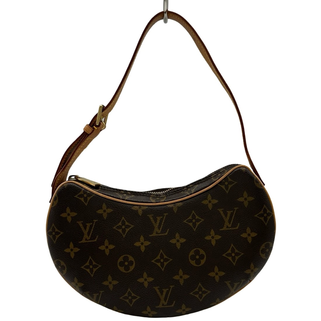 LOUIS VUITTON POCHETTE CROISSANT SHOULDER BAG: LOUIS VUITTON Pochette Croissant Shoulder Bag Brand: LOUIS VUITTON Type/Style: Shoulder Bag Material: Monogram Color: Brown Size: W10.4 x H6.3x D1.0inch Accessories: None Accessories Notice: When