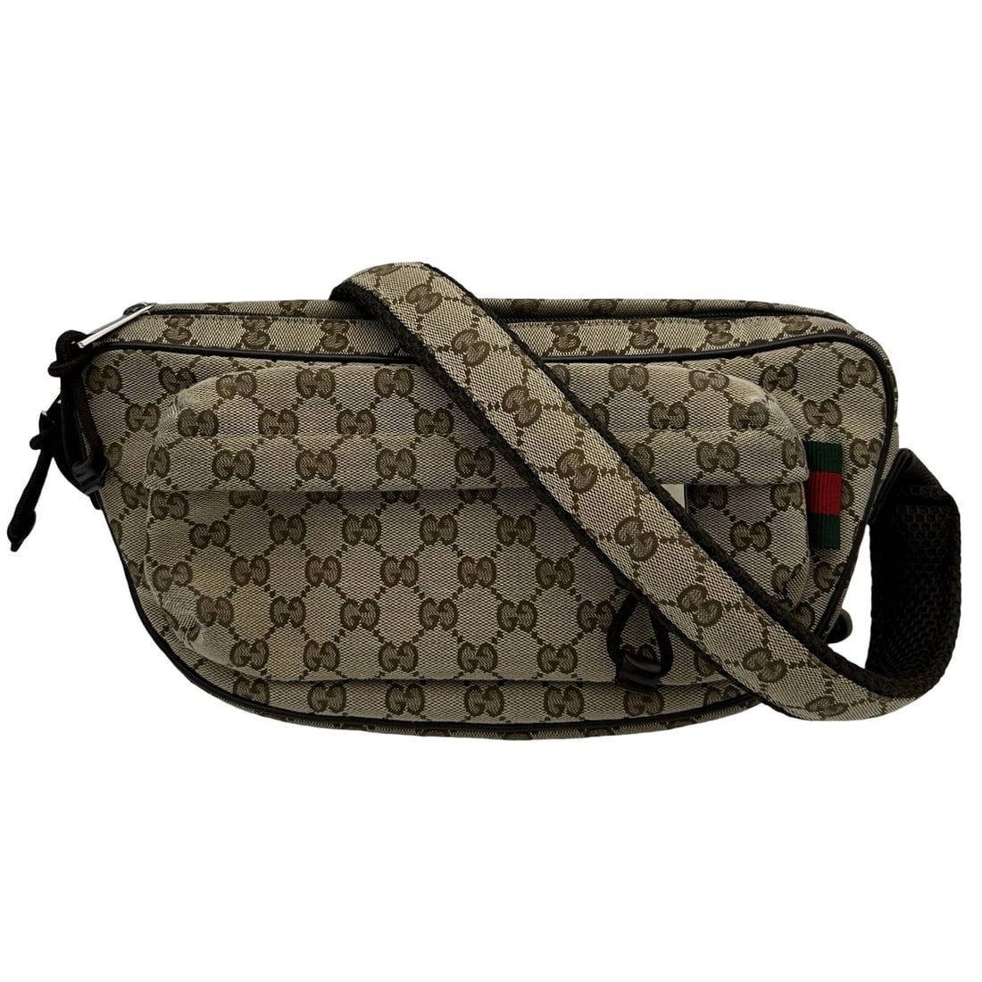 GUCCI BODY BAG: GUCCI body bag Brand: GUCCI Type/Style: body bag Material: GG canvas Color: Beige SilverHardware Size: W12.6 x H6.7x D1.8inch Shoulder:46.1inch Accessories: None Accessories Notice: When p