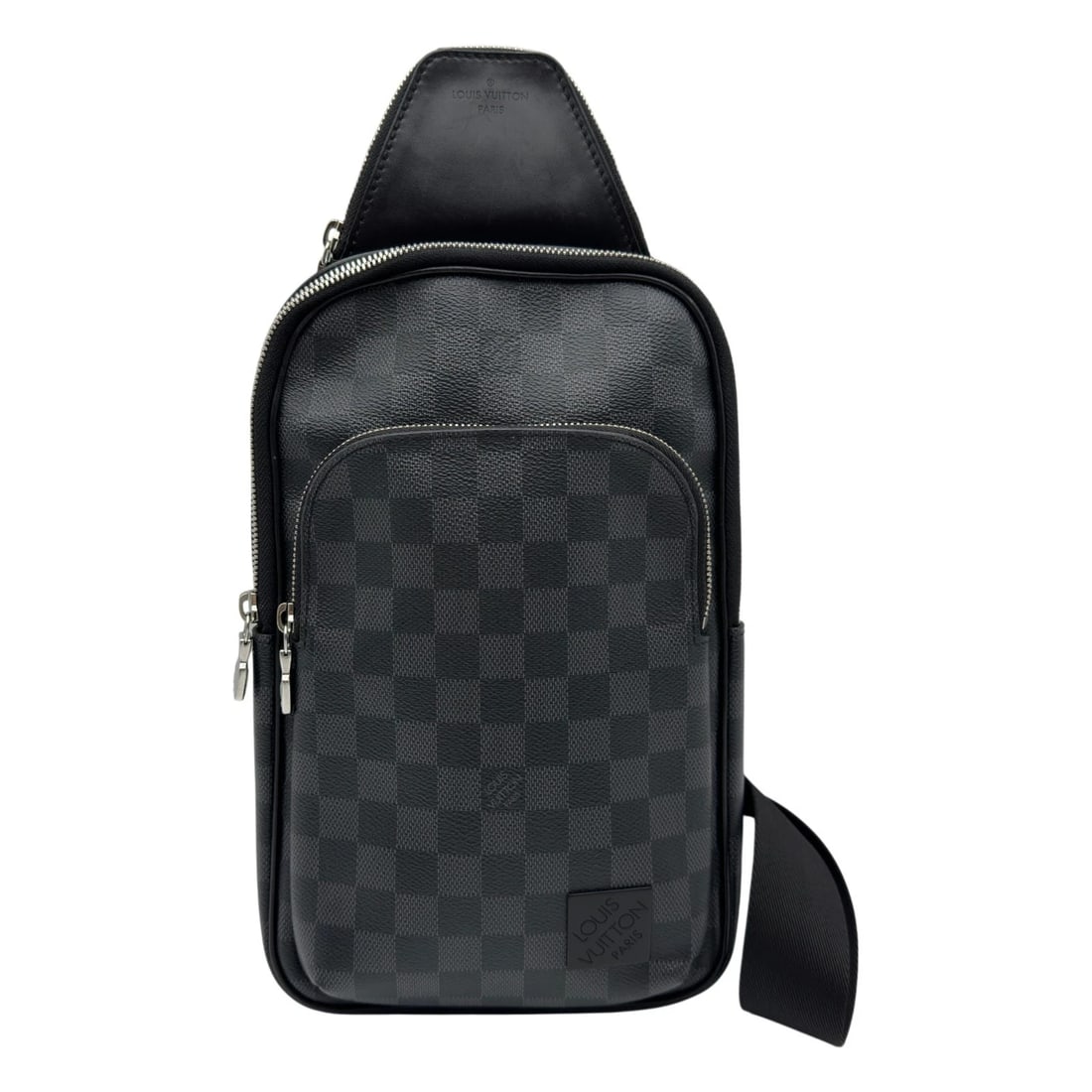 LOUIS VUITTON AVENUE SLING BODY BAG: LOUIS VUITTON Avenue Sling body bag Brand: LOUIS VUITTON Type/Style: body bag Material: Damier Graphite/Leather Color: gray Size: W7.3 x H12.2x D1.2inch Shoulder:38.6inch Accessories: None