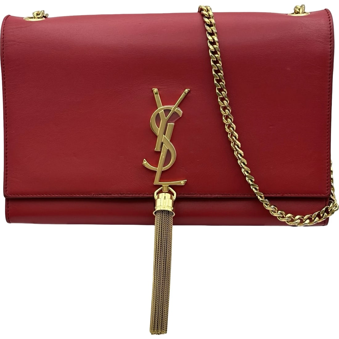 SAINT LAURENT KATE CHAIN SHOULDER BAG: SAINT LAURENT Kate Chain Shoulder Bag Brand: SAINT LAURENT Type/Style: Shoulder Bag Material: Grain leather Color: Red Size: W9.4 x H5.9x D1.6inch Shoulder:39.8inch Accessories: None Accessories