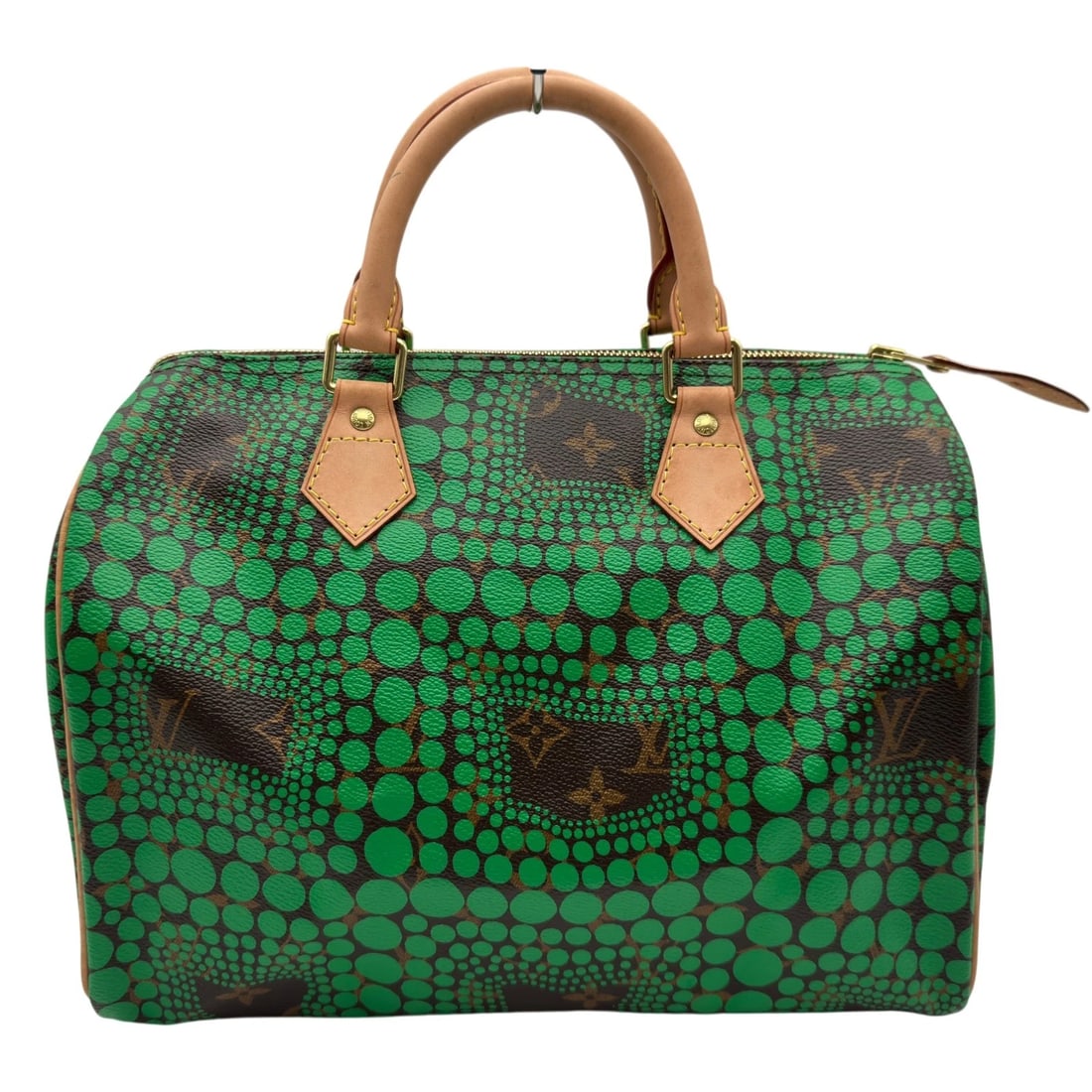 LOUIS VUITTON SPEEDY YAYOI KUSAMA BOSTON BAG: LOUIS VUITTON Speedy Yayoi Kusama Boston bag Brand: LOUIS VUITTON Type/Style: Boston bag Material: Monogram Town/Leather Color: Vert Size: W11.8 x H8.3x D6.7inch Accessories: None Accessor