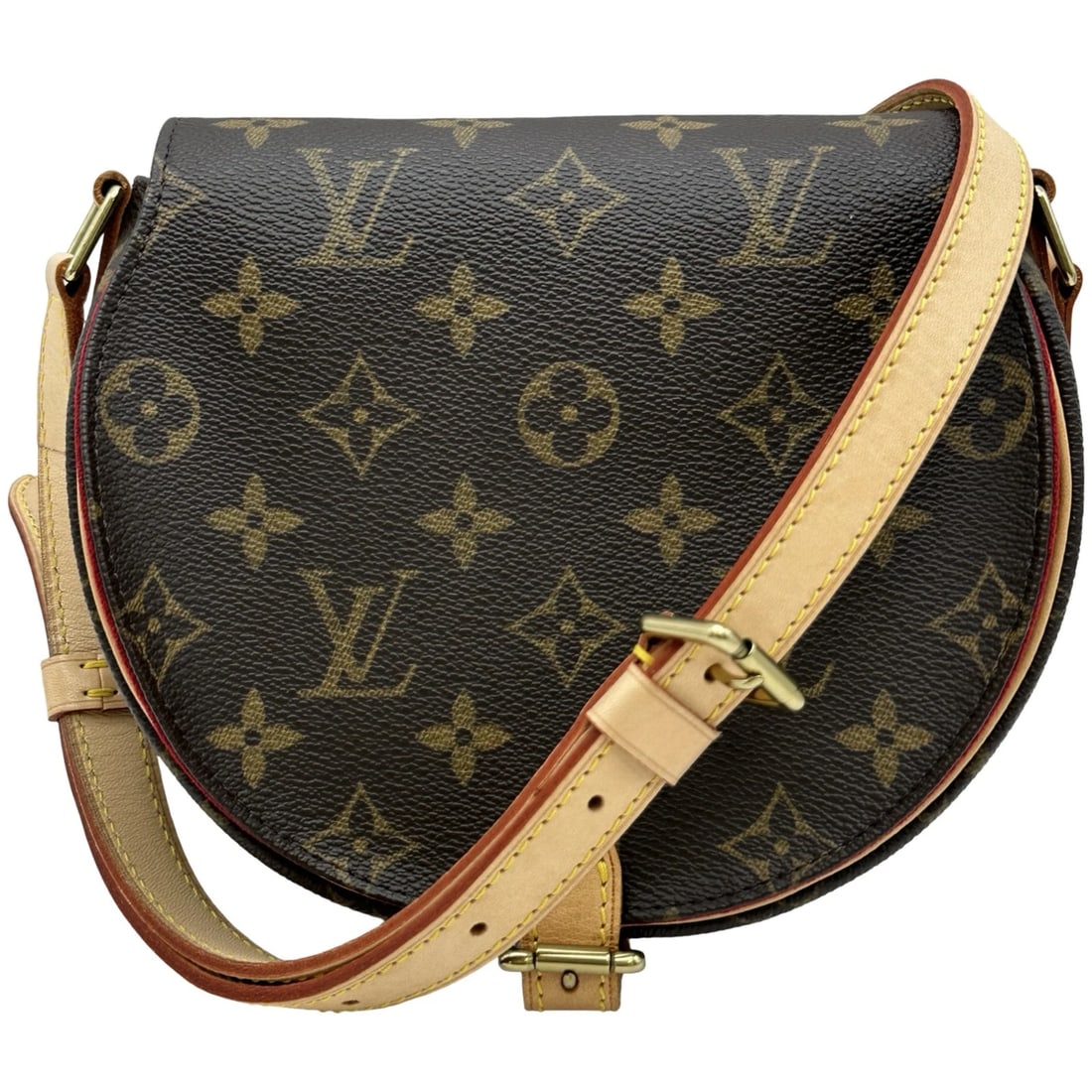 LOUIS VUITTON TAMBURAN SHOULDER BAG: LOUIS VUITTON Tamburan Shoulder Bag Brand: LOUIS VUITTON Type/Style: Shoulder Bag Material: Monogram canvas Color: Brown Size: W7.1 x H6.3x D3.1inch Shoulder:39.4inch Accessories: None Acc