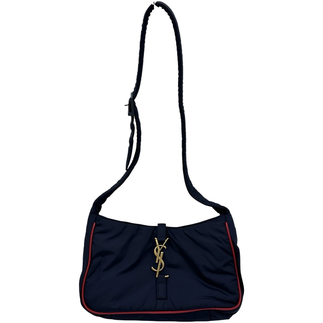 SAINT LAURENT SHOULDER BAG: SAINT LAURENT Shoulder Bag Brand: SAINT LAURENT Type/Style: Shoulder Bag Material: Nylon Color: Navy Size: W9.4 x H5.1x D2.0inch Shoulder:27.6inch Accessories: None Accessories Notice: When