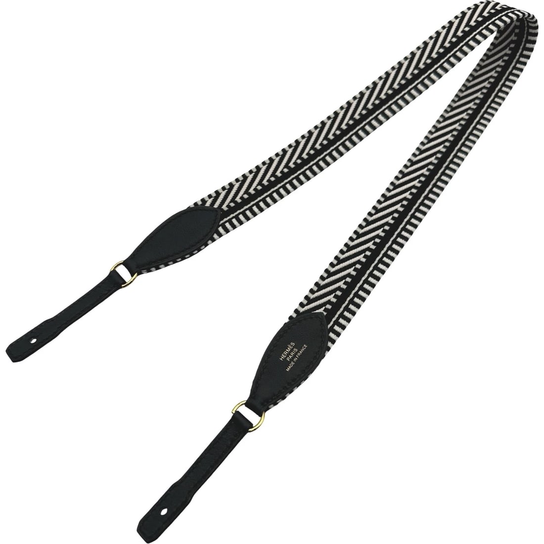 HERMES BANDOULIERE SANGLE SHOULDER STRAP: HERMES Bandouliere Sangle Shoulder strap Brand: HERMES Type/Style: Shoulder strap Material: Toile/Voice Swift Color: Black Gold Hardware Size: W1.0 x H27.6inch Accessories: None Accessories Notice: