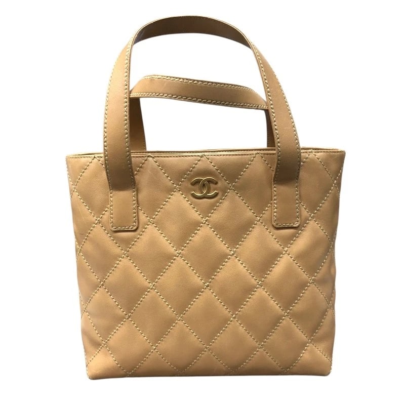 CHANEL WILD STITCH TOTE BAG: CHANEL Wild Stitch Tote Bag Brand: CHANEL Type/Style: Tote Bag Material: leather Color: Beige Gold Hardware Size: W9.4 x H9.1x D2.8inch Accessories: None Accessories Notice: When purchasin