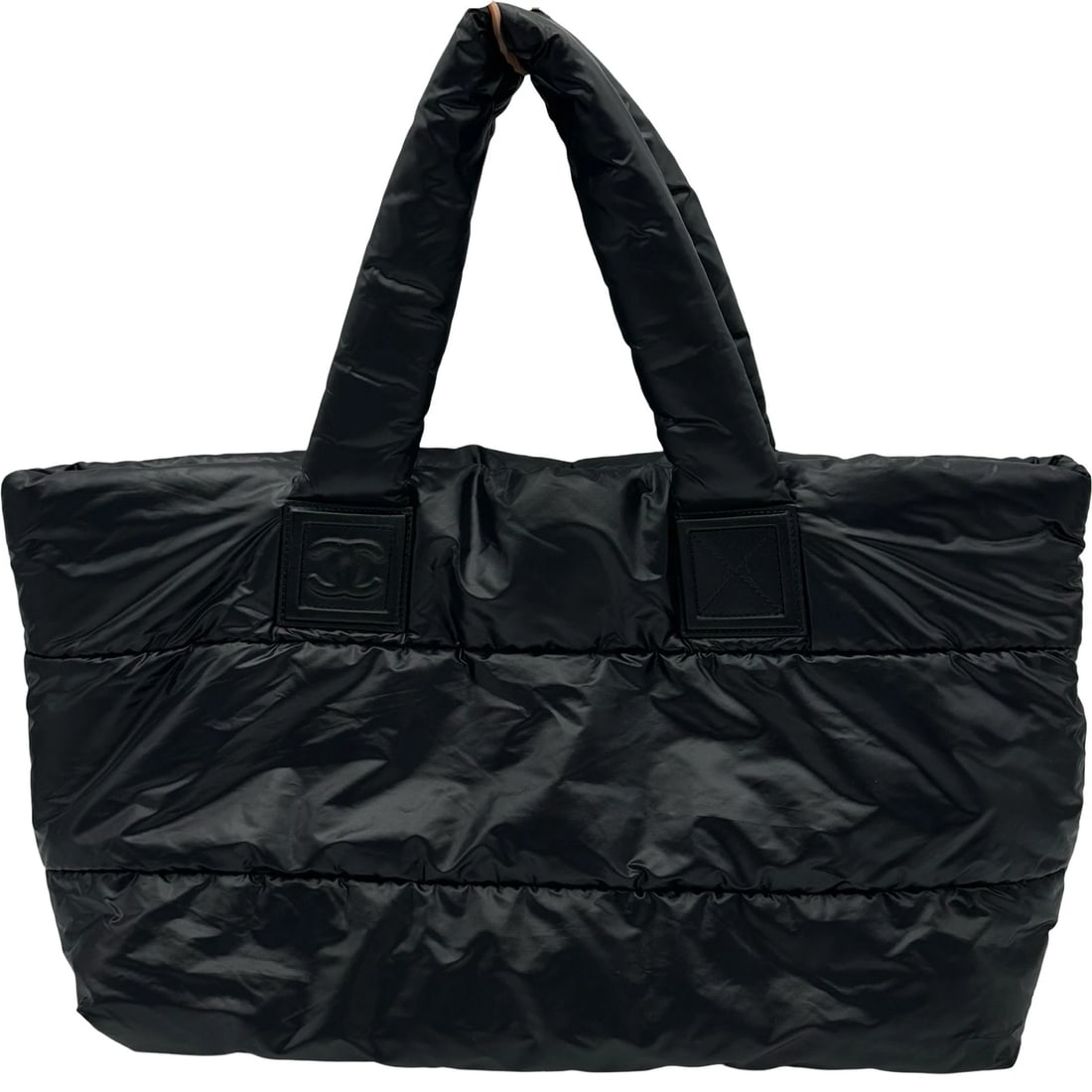 CHANEL COCO COON LARGE TOTE BAG: CHANEL Coco Coon Large Tote Bag Brand: CHANEL Type/Style: Tote Bag Material: Nylon Color: Black SilverHardware Size: W20.5 x H11.8x D5.3inch Accessories: None Accessories Notice: When purc