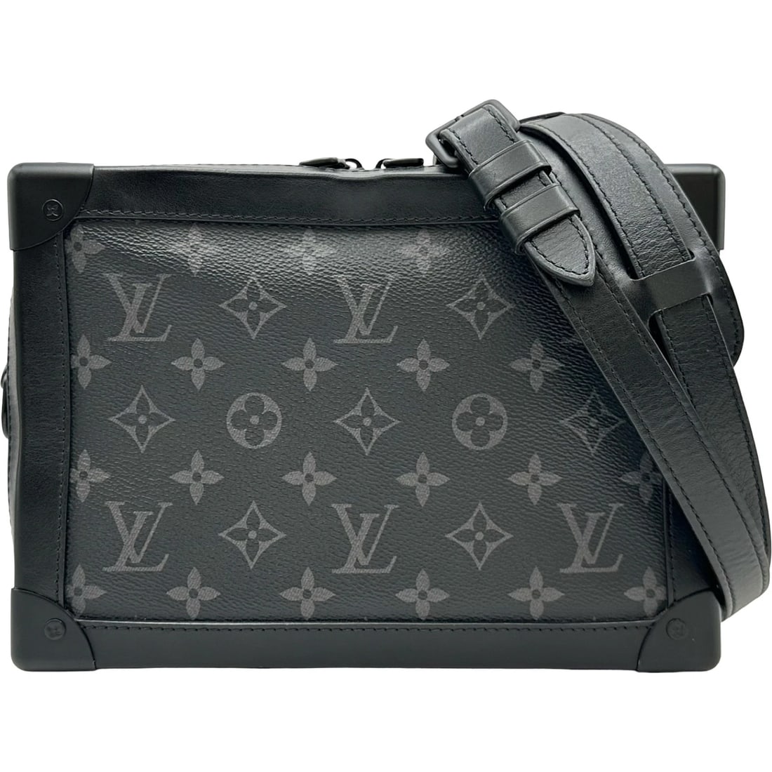 LOUIS VUITTON SOFT TRUNK SHOULDER BAG: LOUIS VUITTON Soft Trunk Shoulder Bag Brand: LOUIS VUITTON Type/Style: Shoulder Bag Material: Monogram Eclipse Color: black Size: W9.8 x H7.1x D3.9inch Shoulder:47.2inch Accessories: None