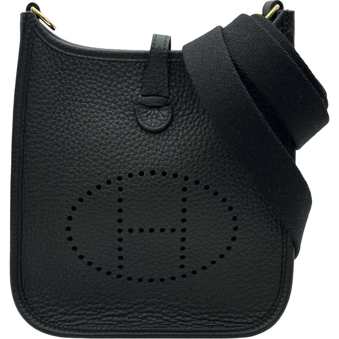 HERMES EVELYN SHOULDER BAG: HERMES Evelyn Shoulder Bag Brand: HERMES Type/Style: Shoulder Bag Material: Taurillon Clemence Color: Black Gold Hardware Size: W6.9 x H7.1x D1.6inch Shoulder:44.3inch Accessories: None Ac