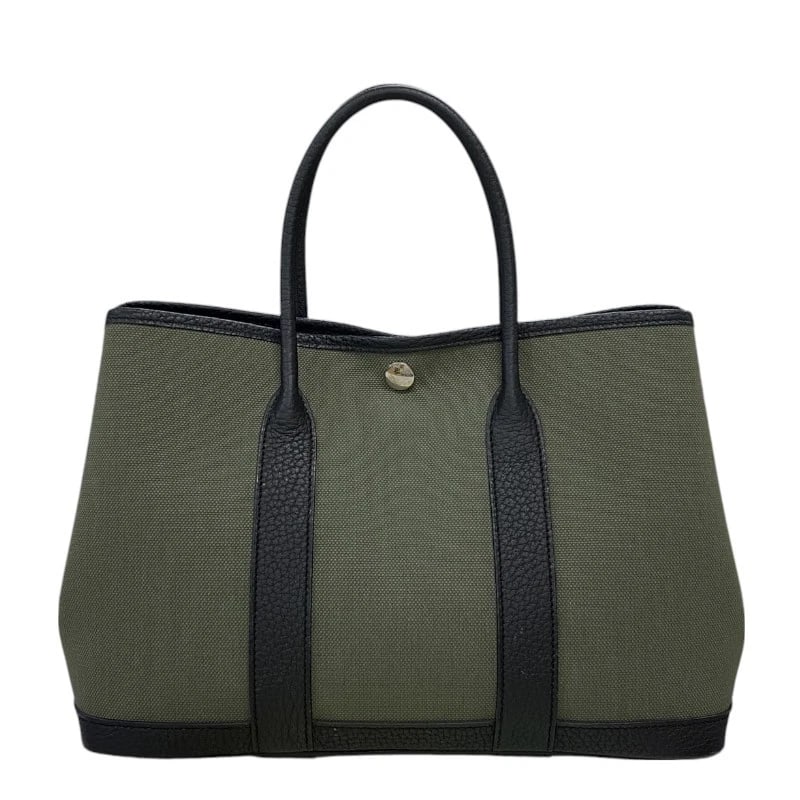 HERMES GARDEN PARTY TOTE BAG: HERMES Garden party Tote Bag Brand: HERMES Type/Style: Tote Bag Material: Towar Color: Khaki x Black SilverHardware Size: W11.8 x H8.3x D5.3inch Accessories: None Accessories Notice: When
