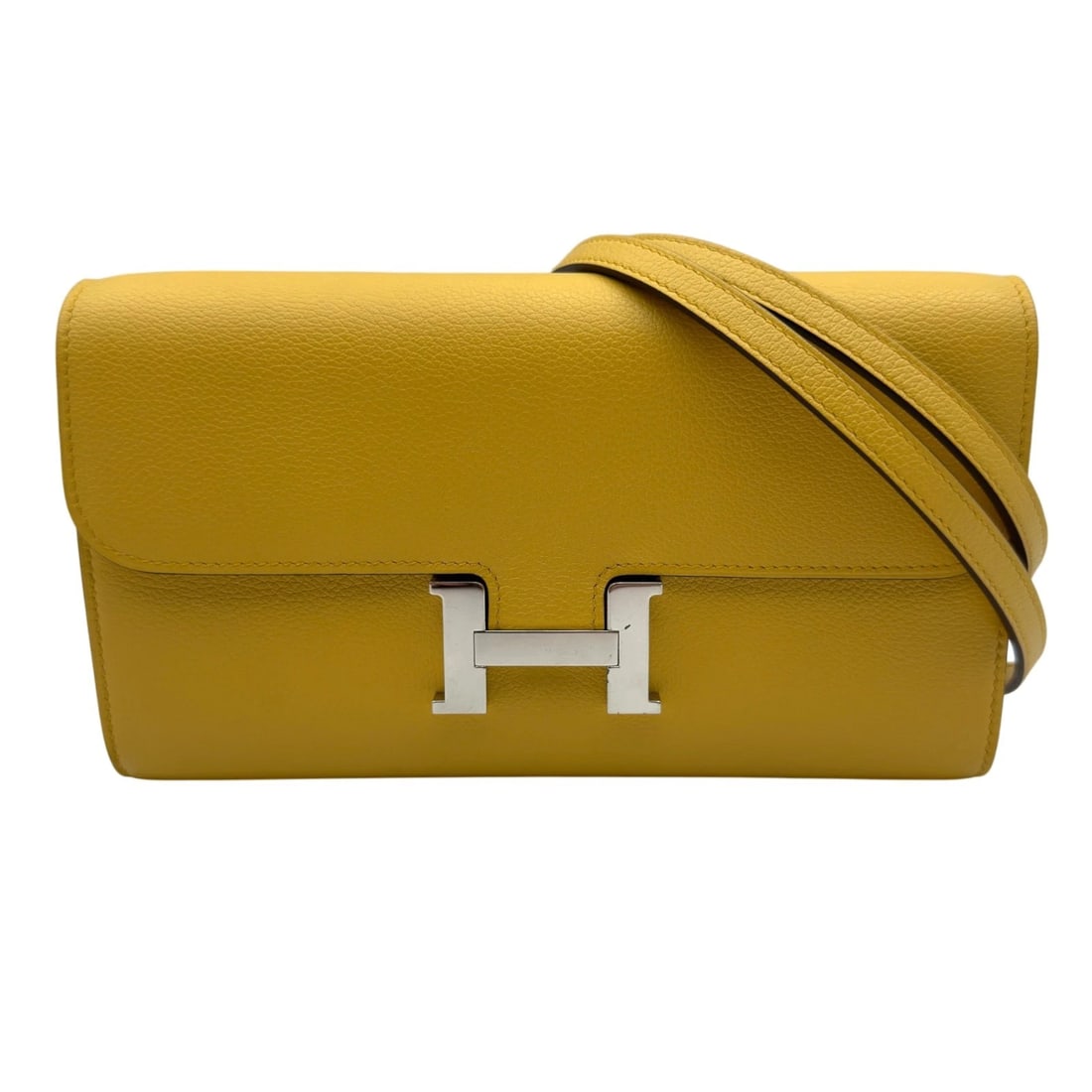 HERMES CONSTANCE SHOULDER BAG: HERMES constance Shoulder Bag Brand: HERMES Type/Style: Shoulder Bag Material: Evercolor Color: Sun SilverHardware Size: W8.1 x H4.7x D0.8inch Shoulder:48.6inch Accessories: None Accessories Notice: