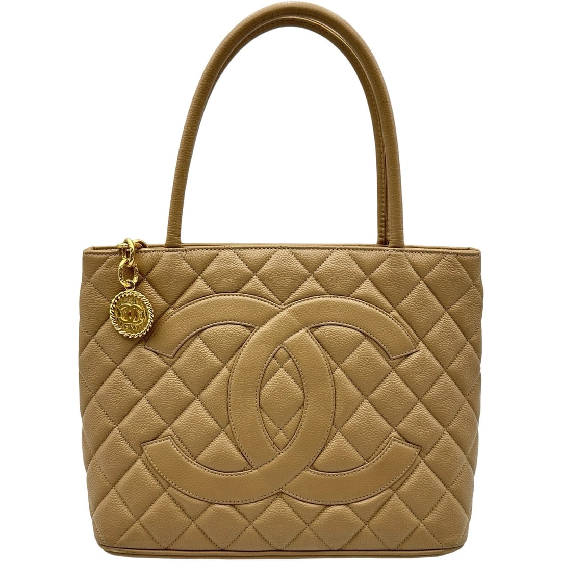 CHANEL STANDARD TOTE BAG: CHANEL Standard Tote Bag Brand: CHANEL Type/Style: Tote Bag Material: caviar Color: Beige Gold Hardware Size: W11.4 x H9.3x D5.7inch Accessories: None Accessories Notice: When purchasing pre-owned