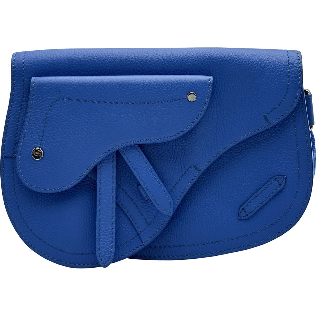 CHRISTIAN DIOR SADDLE BODY BAG: Christian Dior saddle body bag Brand: Christian Dior Type/Style: body bag Material: leather Color: blue Size: W9.3 x H6.3x D0.8inch Accessories: None Accessories Notice: When purchasing pre-owned