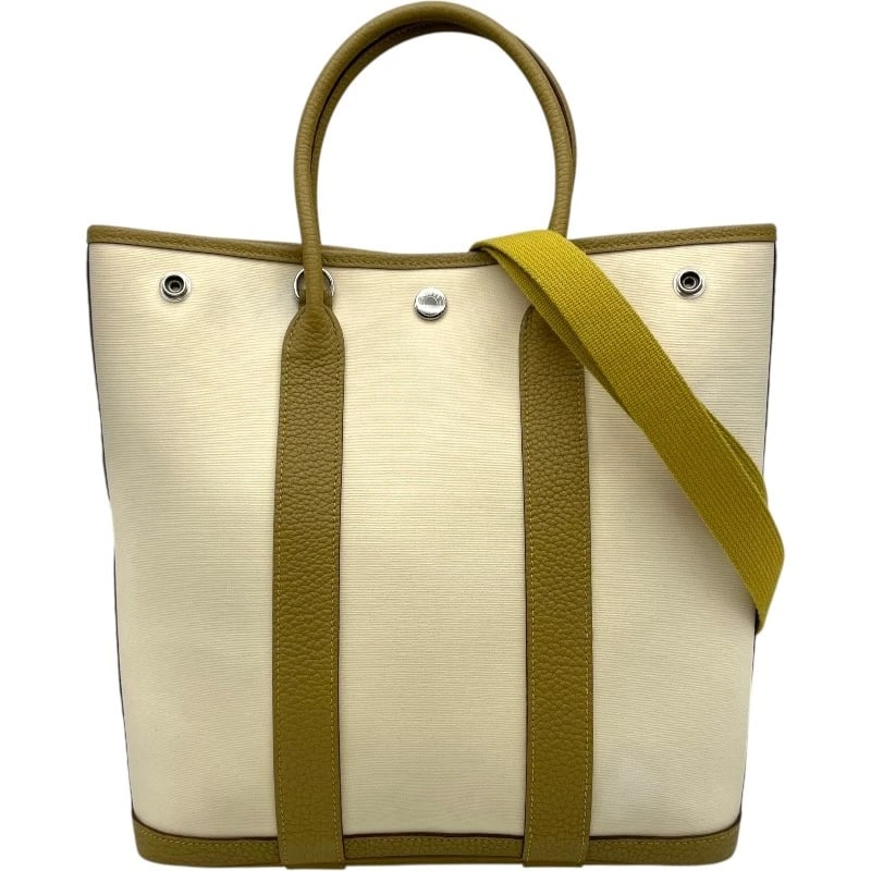 HERMES GARDEN FILE SHOULDER BAG: HERMES Garden file Shoulder Bag Brand: HERMES Type/Style: Shoulder Bag Material: Toile Military Negonda Color: Ivory SVHardware Size: W12.2 x H11.4x D2.8inch Shoulder:47.2inch Accessories: None